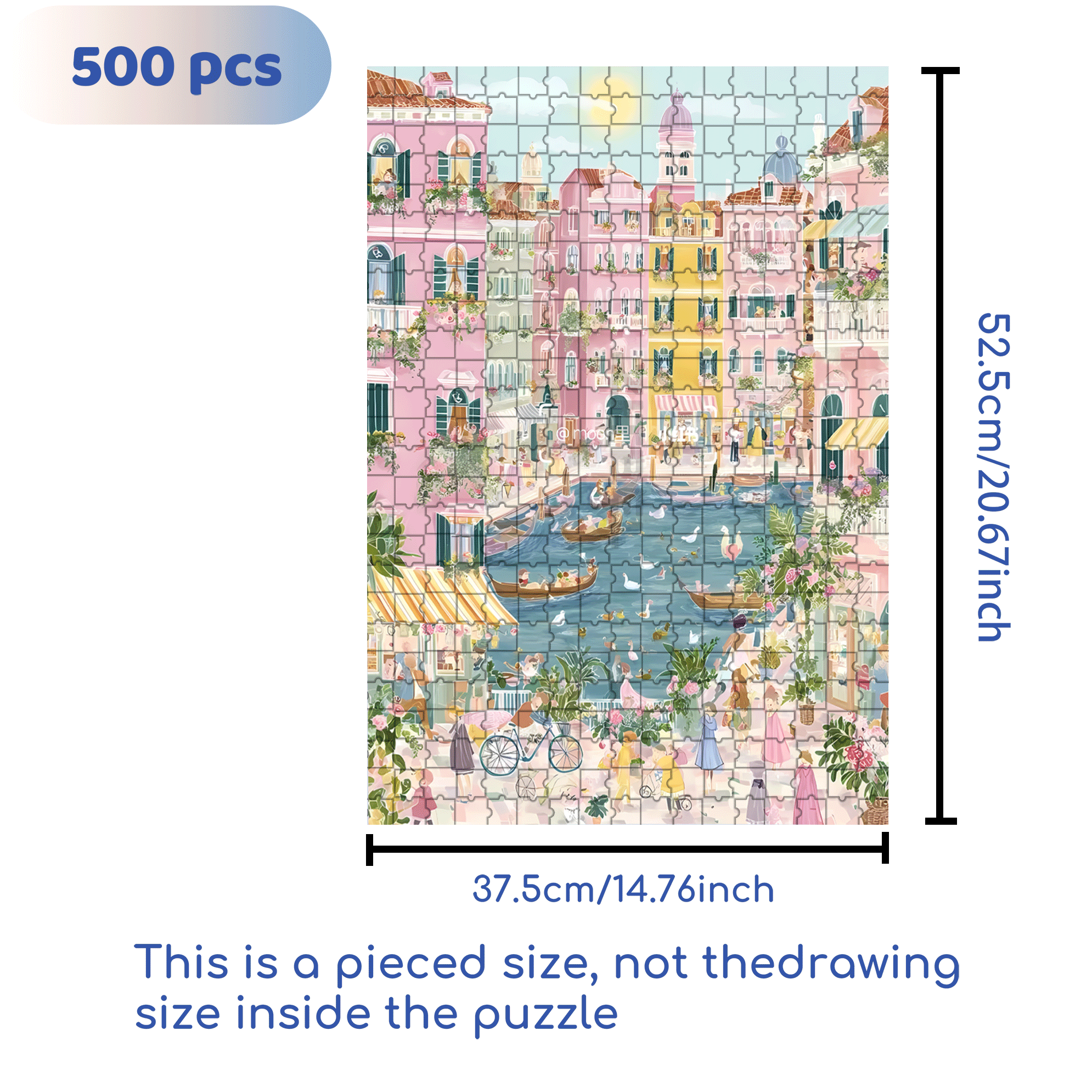 A Dreamy And Romantic Journey 500pcs/1000pcs Jigsaw Puzzle, Scratch-Resistant, Interactive Family Game & Brain-Boosting DIY Decor, Perfect for Halloween, Christmas & New Year Gifts, Family Puzzle Game