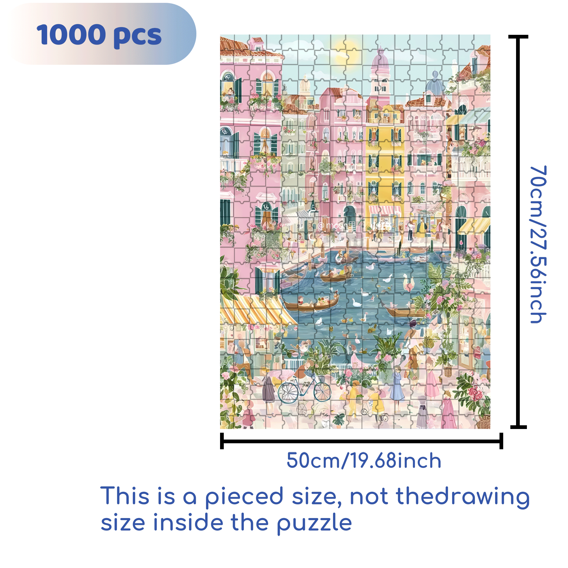 A Dreamy And Romantic Journey 500pcs/1000pcs Jigsaw Puzzle, Scratch-Resistant, Interactive Family Game & Brain-Boosting DIY Decor, Perfect for Halloween, Christmas & New Year Gifts, Family Puzzle Game