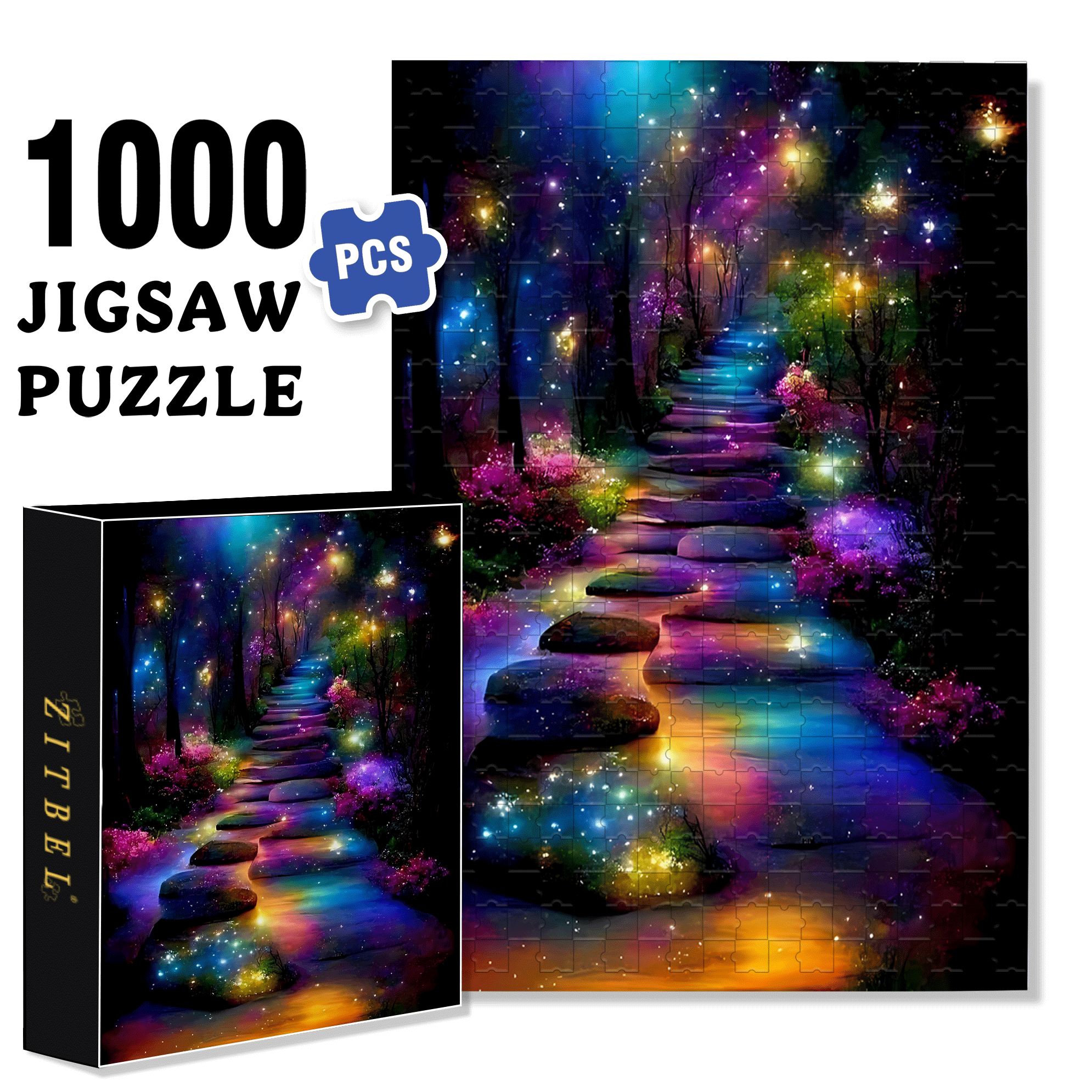 A Forest Path Leading To The Milky Way 500pcs/1000pcs Jigsaw Puzzle, Scratch-Resistant, Interactive Family Game & Brain-Boosting DIY Decor, Perfect for Halloween, Christmas & New Year Gifts, Family Puzzle Game