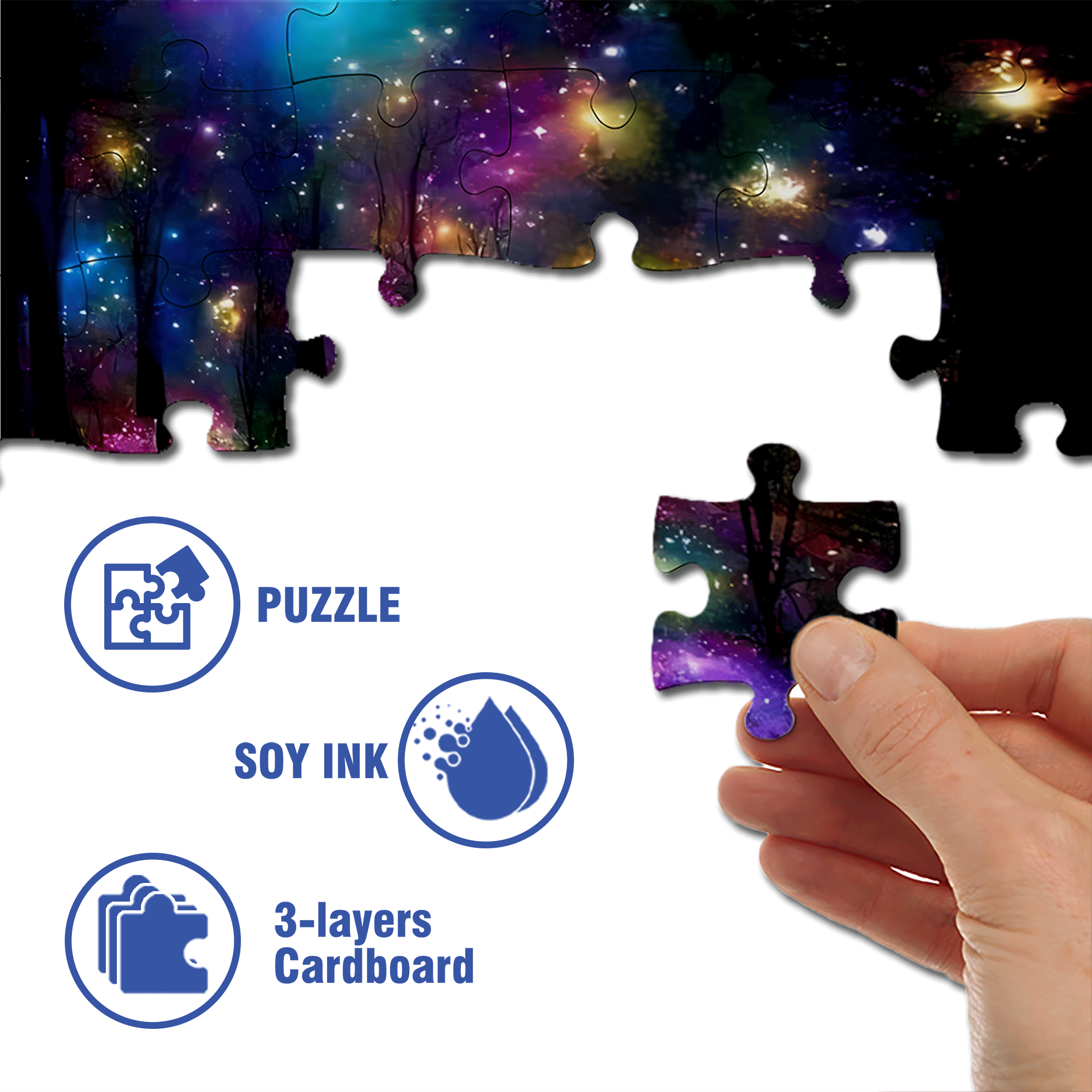 A Forest Path Leading To The Milky Way 500pcs/1000pcs Jigsaw Puzzle, Scratch-Resistant, Interactive Family Game & Brain-Boosting DIY Decor, Perfect for Halloween, Christmas & New Year Gifts, Family Puzzle Game