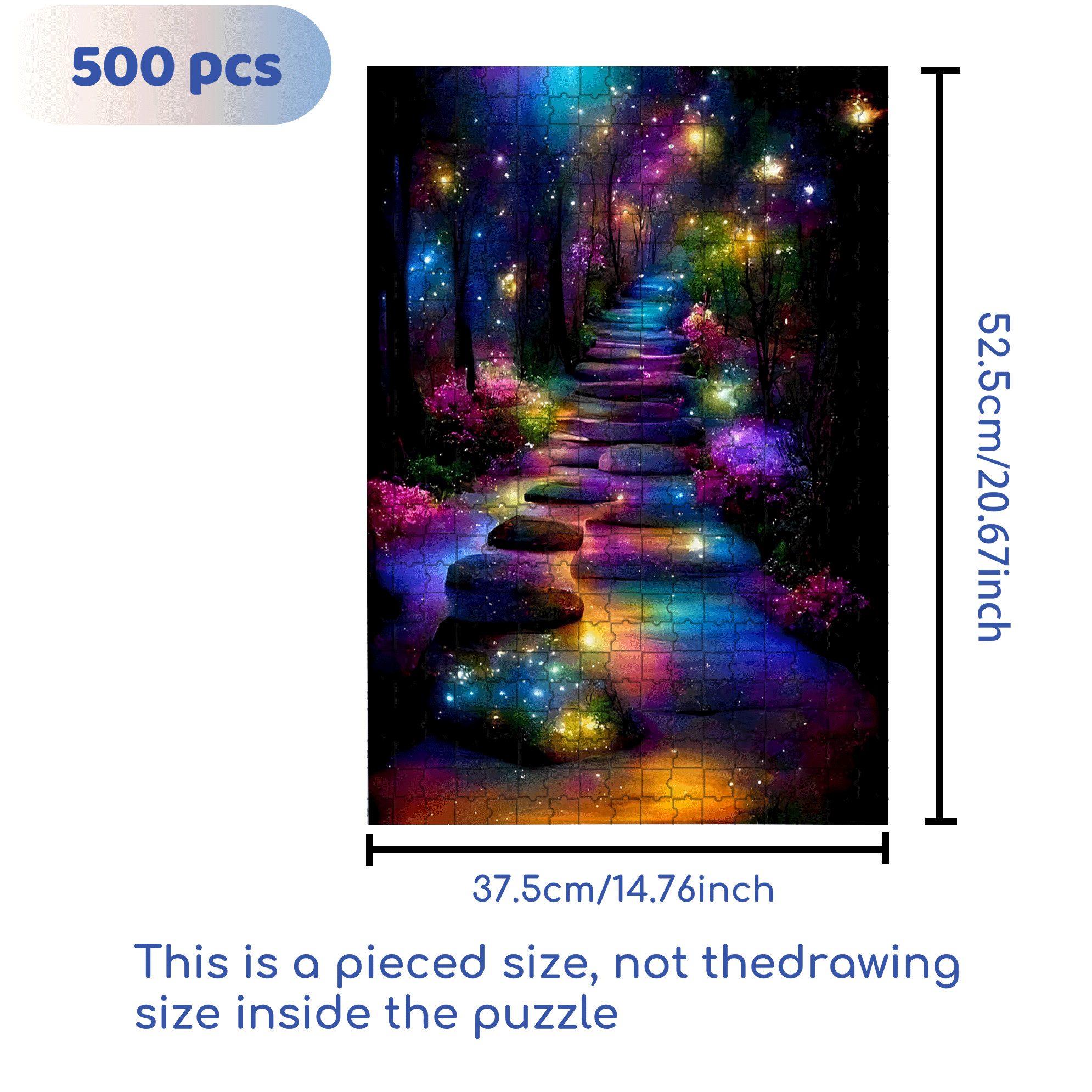 A Forest Path Leading To The Milky Way 500pcs/1000pcs Jigsaw Puzzle, Scratch-Resistant, Interactive Family Game & Brain-Boosting DIY Decor, Perfect for Halloween, Christmas & New Year Gifts, Family Puzzle Game