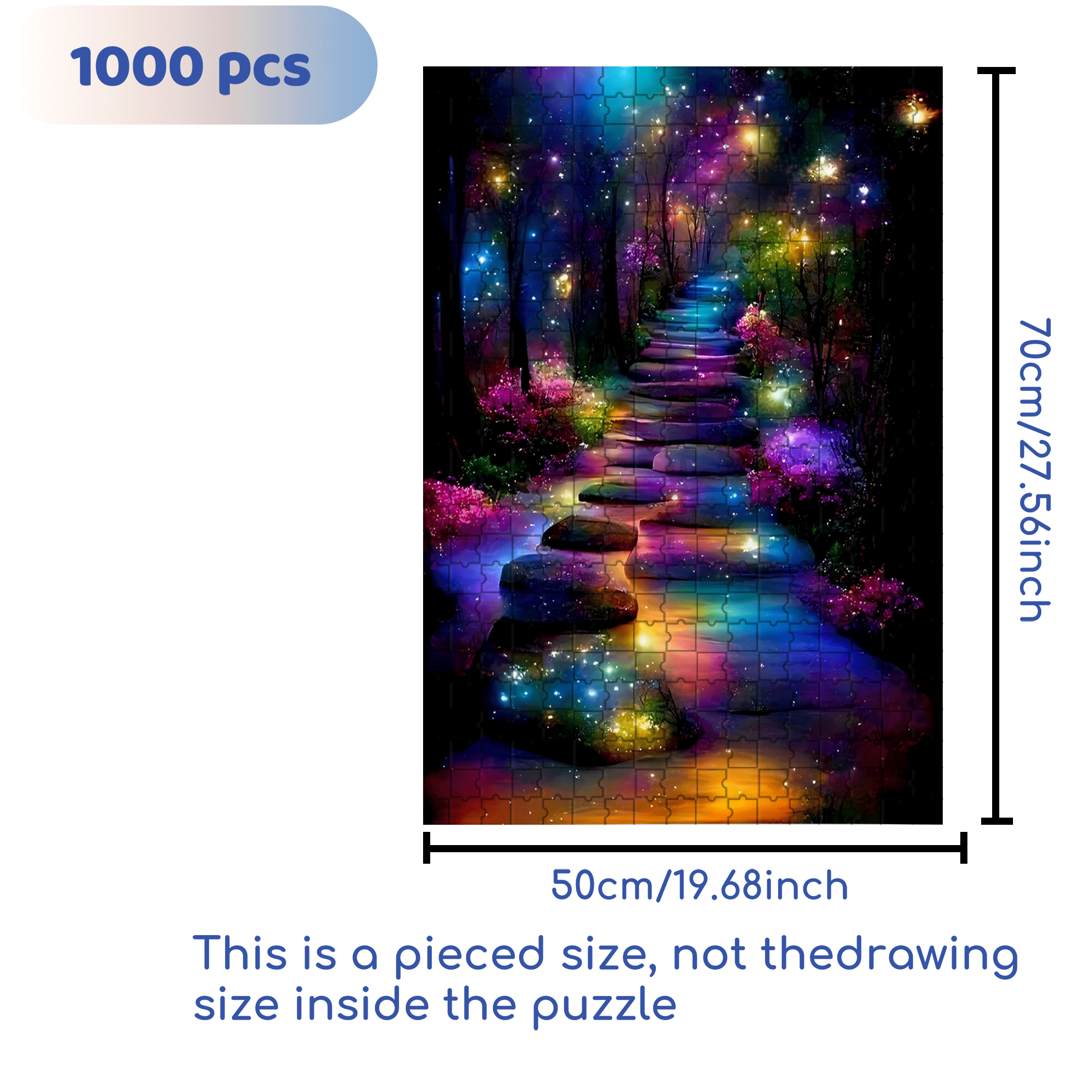 A Forest Path Leading To The Milky Way 500pcs/1000pcs Jigsaw Puzzle, Scratch-Resistant, Interactive Family Game & Brain-Boosting DIY Decor, Perfect for Halloween, Christmas & New Year Gifts, Family Puzzle Game