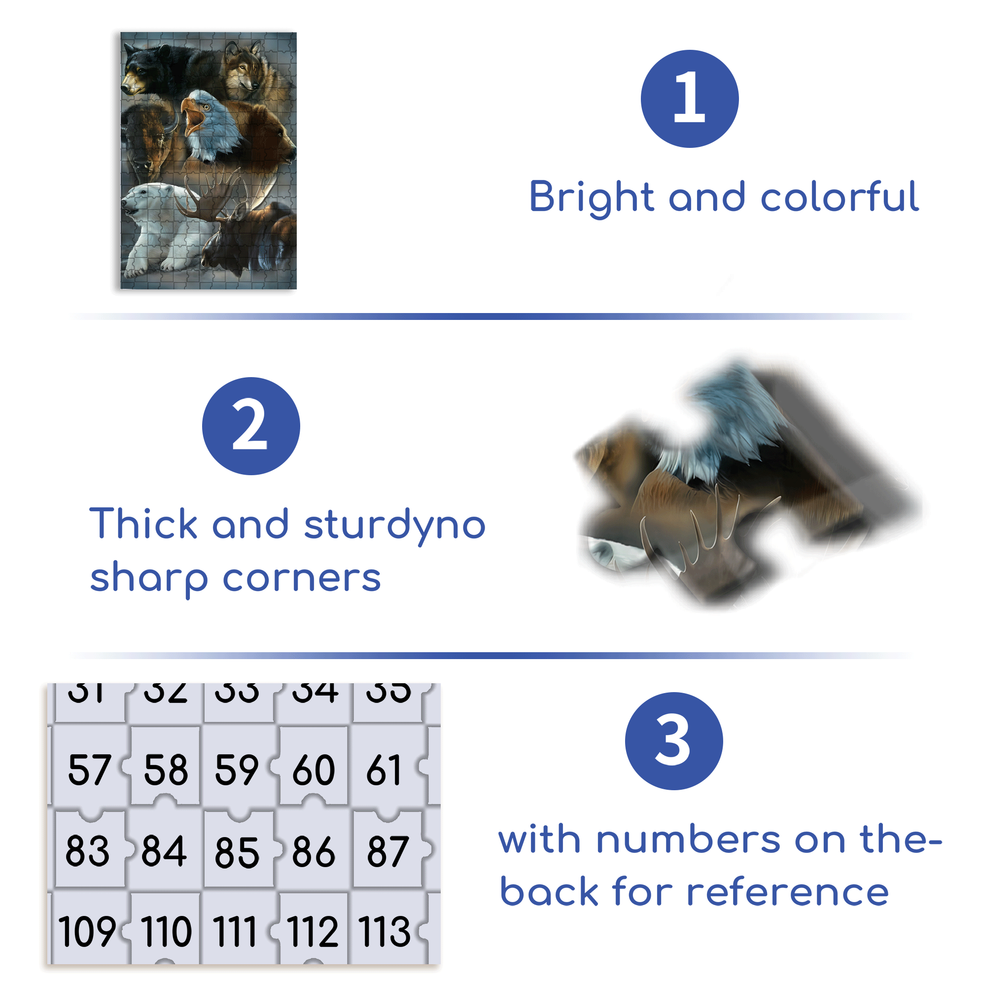 A Pictorial Guide To The Wildlife Of North America 500pcs/1000pcs Jigsaw Puzzle, Scratch-Resistant, Interactive Family Game & Brain-Boosting DIY Decor, Perfect for Halloween, Christmas & New Year Gifts, Family Puzzle Game
