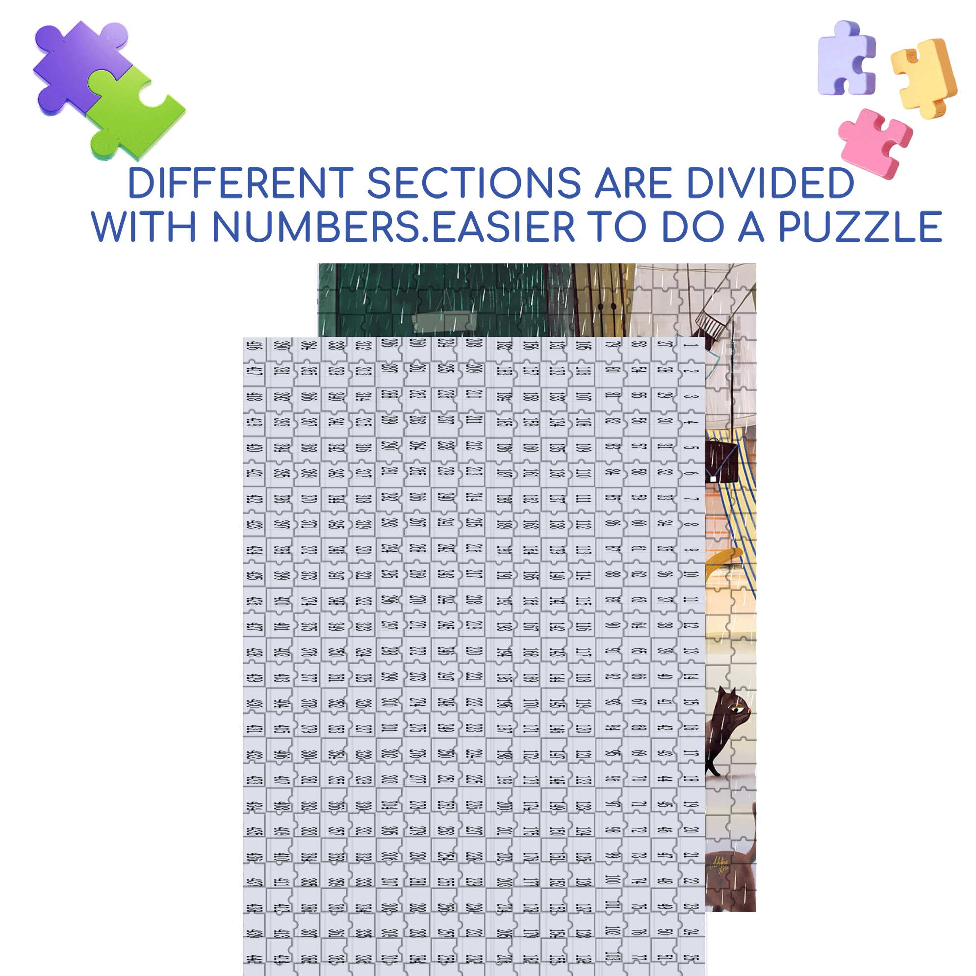 A Rainy Day 500pcs/1000pcs Jigsaw Puzzle, Scratch-Resistant, Interactive Family Game & Brain-Boosting DIY Decor, Perfect for Halloween, Christmas & New Year Gifts, Family Puzzle Game