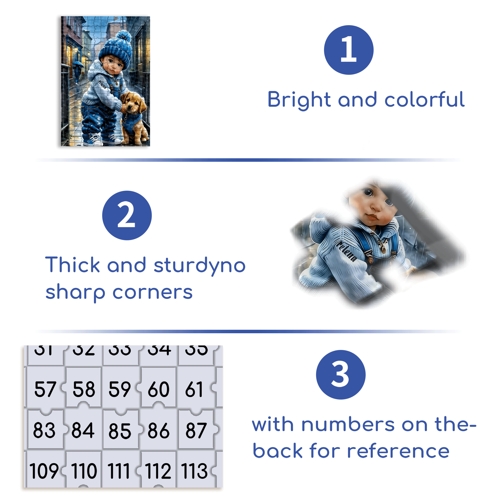 Baby Blue 500pcs/1000pcs Jigsaw Puzzle, Scratch-Resistant, Interactive Family Game & Brain-Boosting DIY Decor, Perfect for Halloween, Christmas & New Year Gifts, Family Puzzle Game
