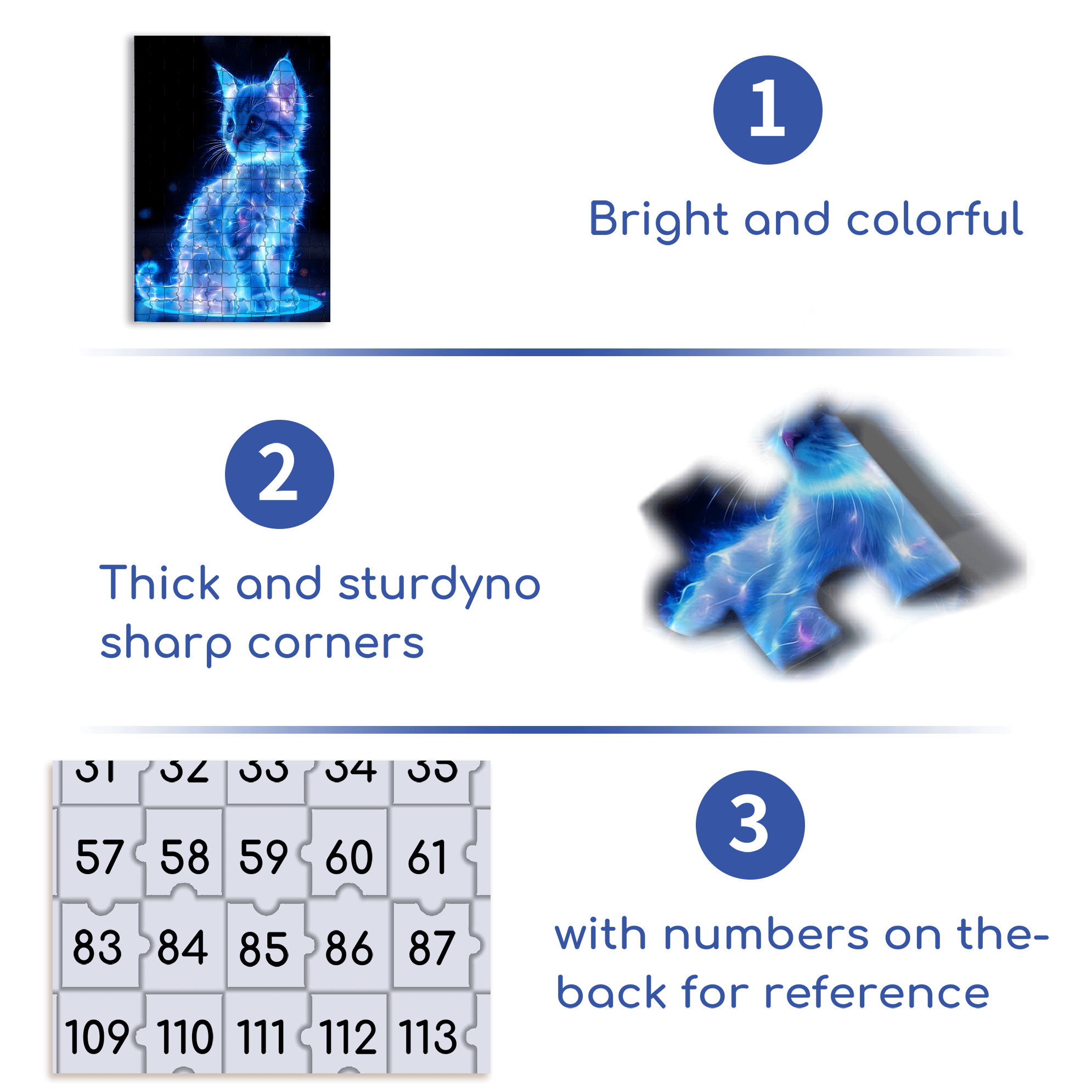 Cool Glowing Cat 500pcs/1000pcs Jigsaw Puzzle, Scratch-Resistant, Interactive Family Game & Brain-Boosting DIY Decor, Perfect for Halloween, Christmas & New Year Gifts, Family Puzzle Game