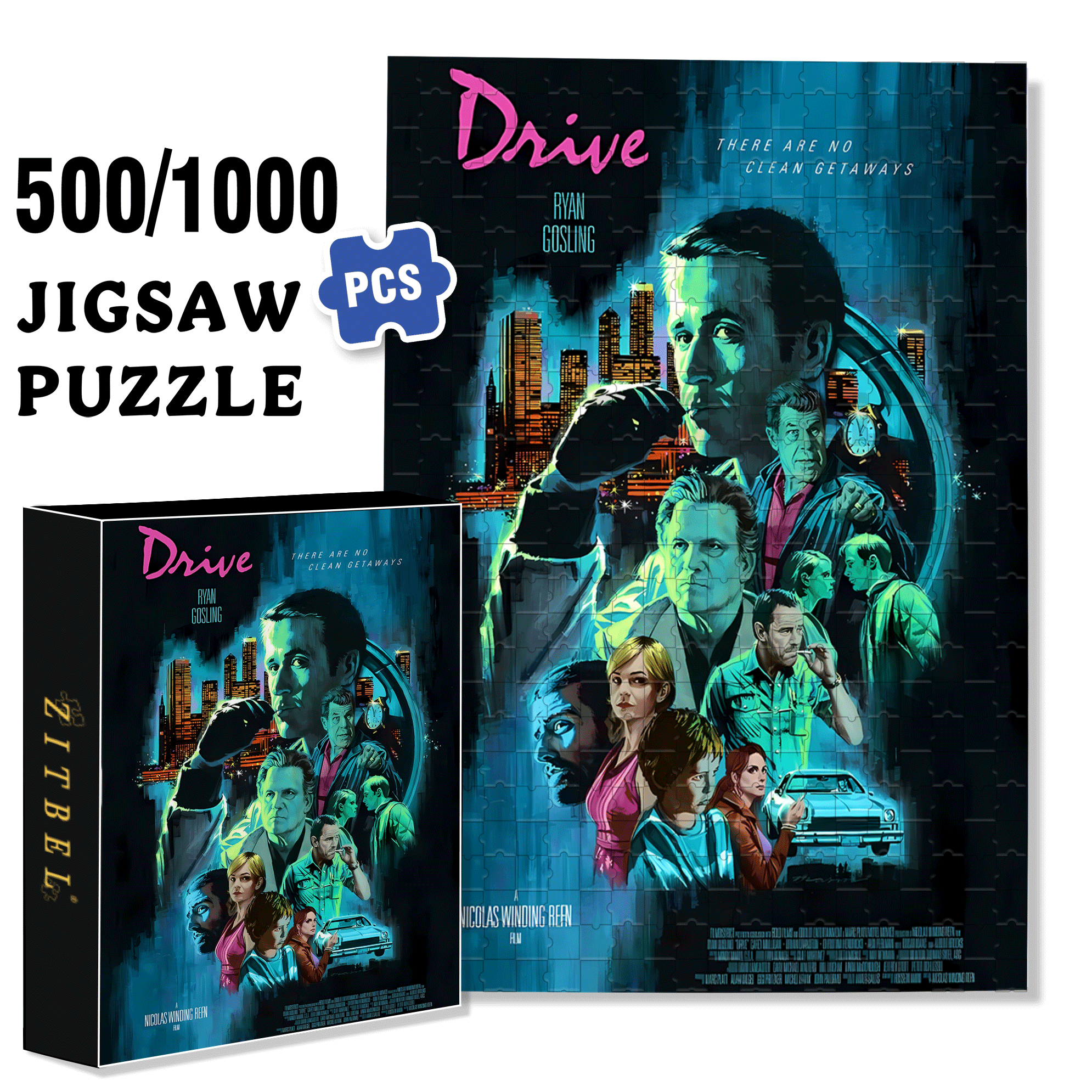 Drive 500pcs/1000pcs Jigsaw Puzzle, Scratch-Resistant, Interactive Family Game & Brain-Boosting DIY Decor, Perfect for Halloween, Christmas & New Year Gifts, Family Puzzle Game