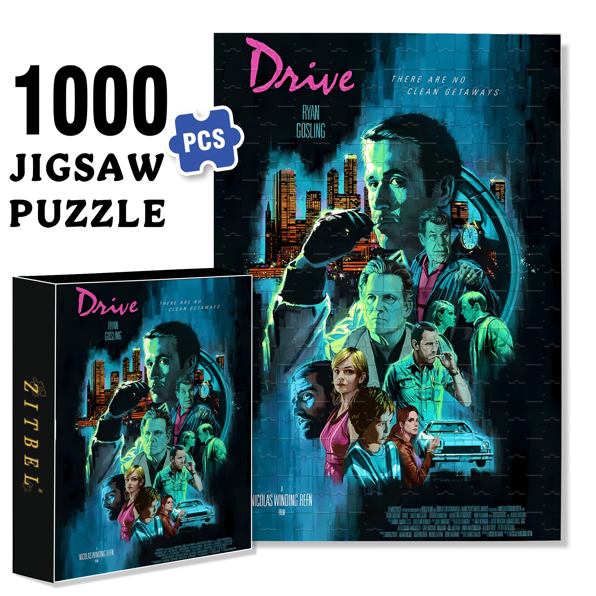 Drive 500pcs/1000pcs Jigsaw Puzzle, Scratch-Resistant, Interactive Family Game & Brain-Boosting DIY Decor, Perfect for Halloween, Christmas & New Year Gifts, Family Puzzle Game