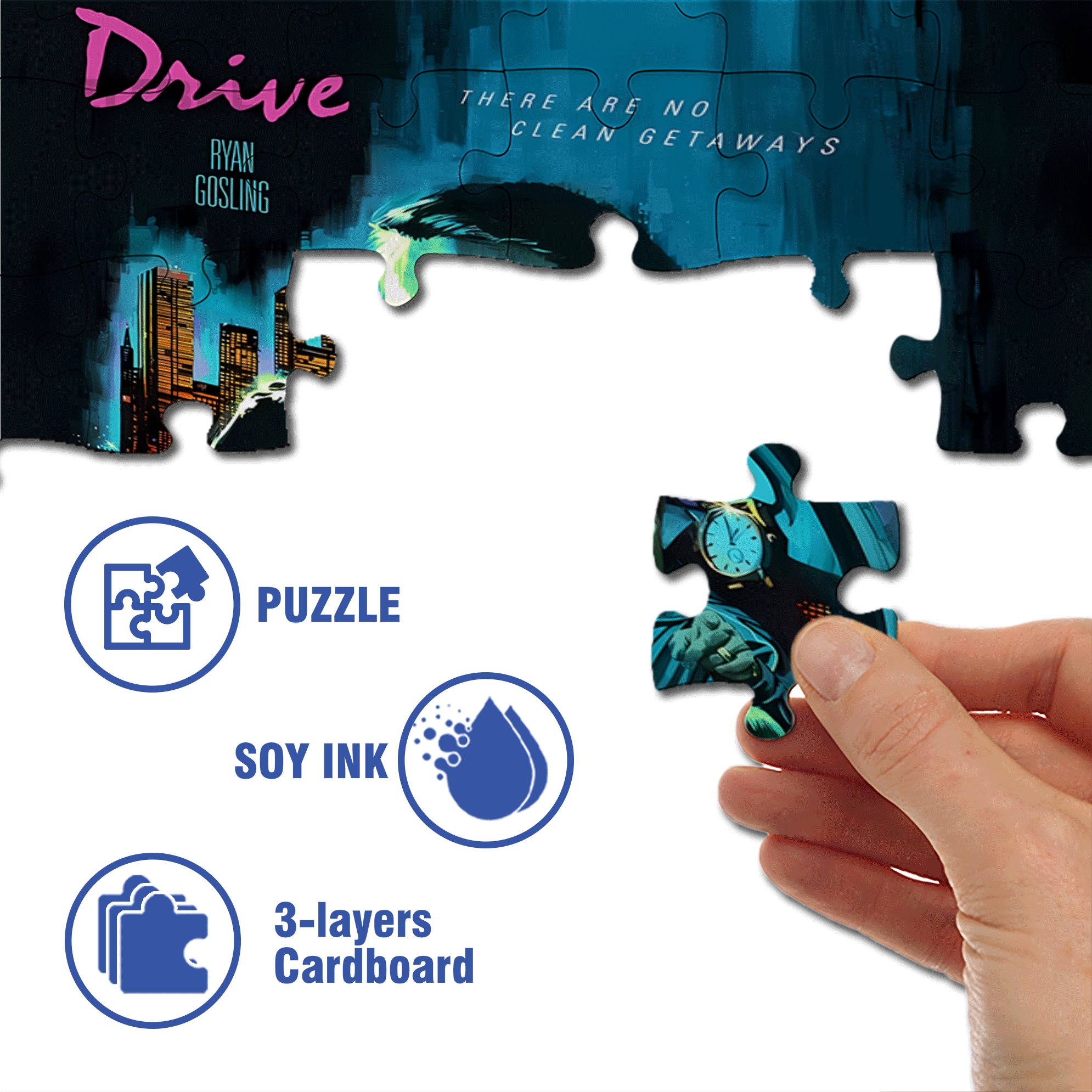 Drive 500pcs/1000pcs Jigsaw Puzzle, Scratch-Resistant, Interactive Family Game & Brain-Boosting DIY Decor, Perfect for Halloween, Christmas & New Year Gifts, Family Puzzle Game
