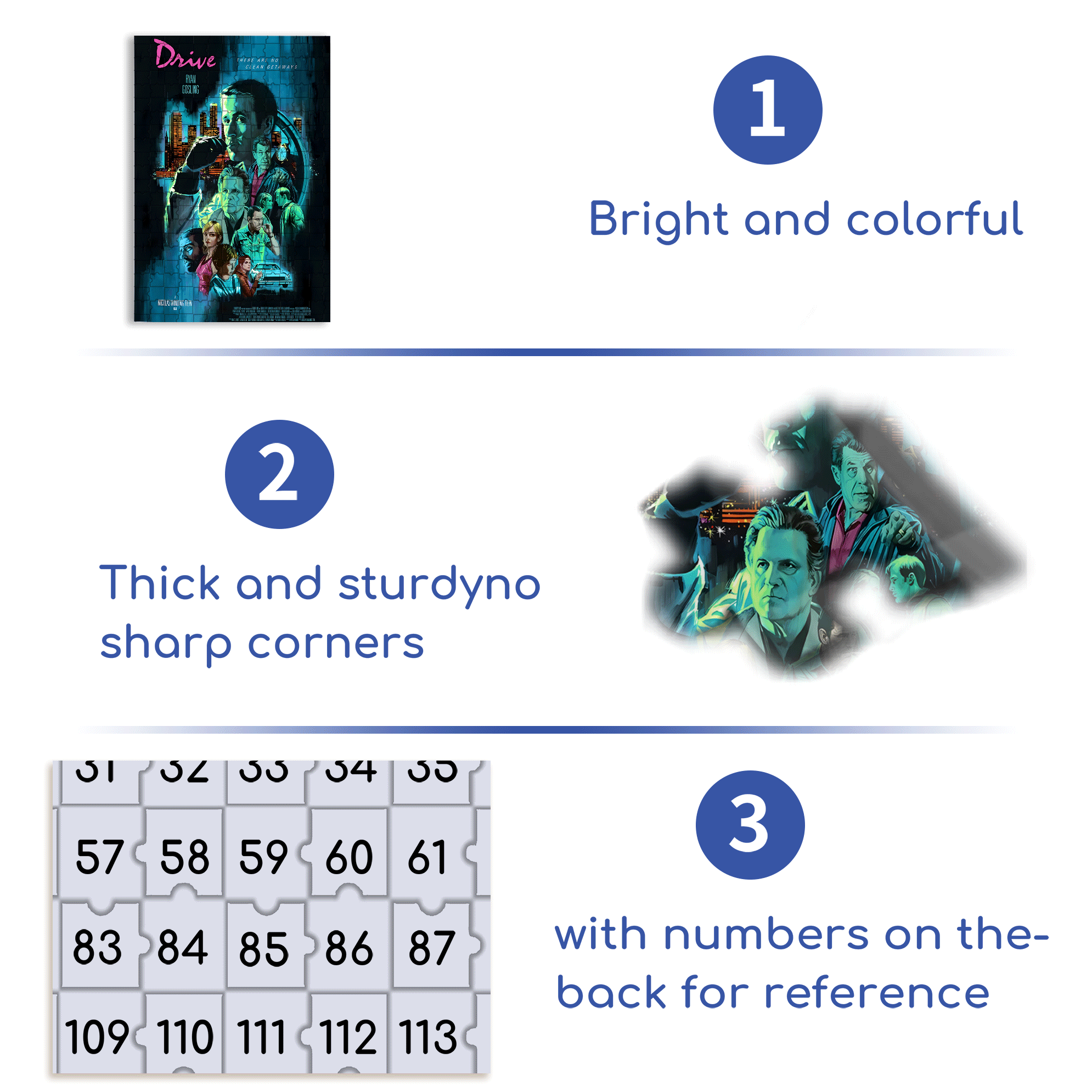 Drive 500pcs/1000pcs Jigsaw Puzzle, Scratch-Resistant, Interactive Family Game & Brain-Boosting DIY Decor, Perfect for Halloween, Christmas & New Year Gifts, Family Puzzle Game