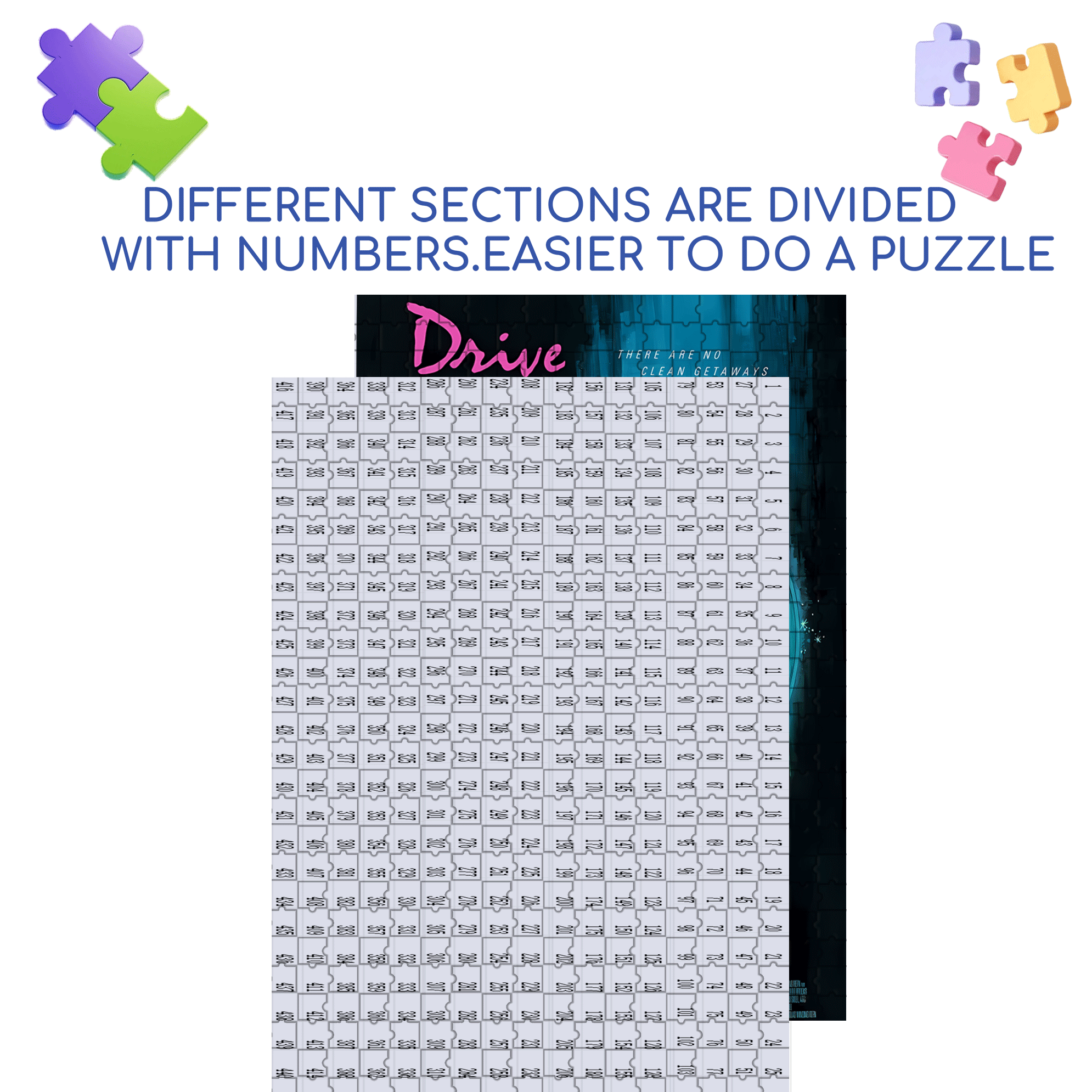 Drive 500pcs/1000pcs Jigsaw Puzzle, Scratch-Resistant, Interactive Family Game & Brain-Boosting DIY Decor, Perfect for Halloween, Christmas & New Year Gifts, Family Puzzle Game