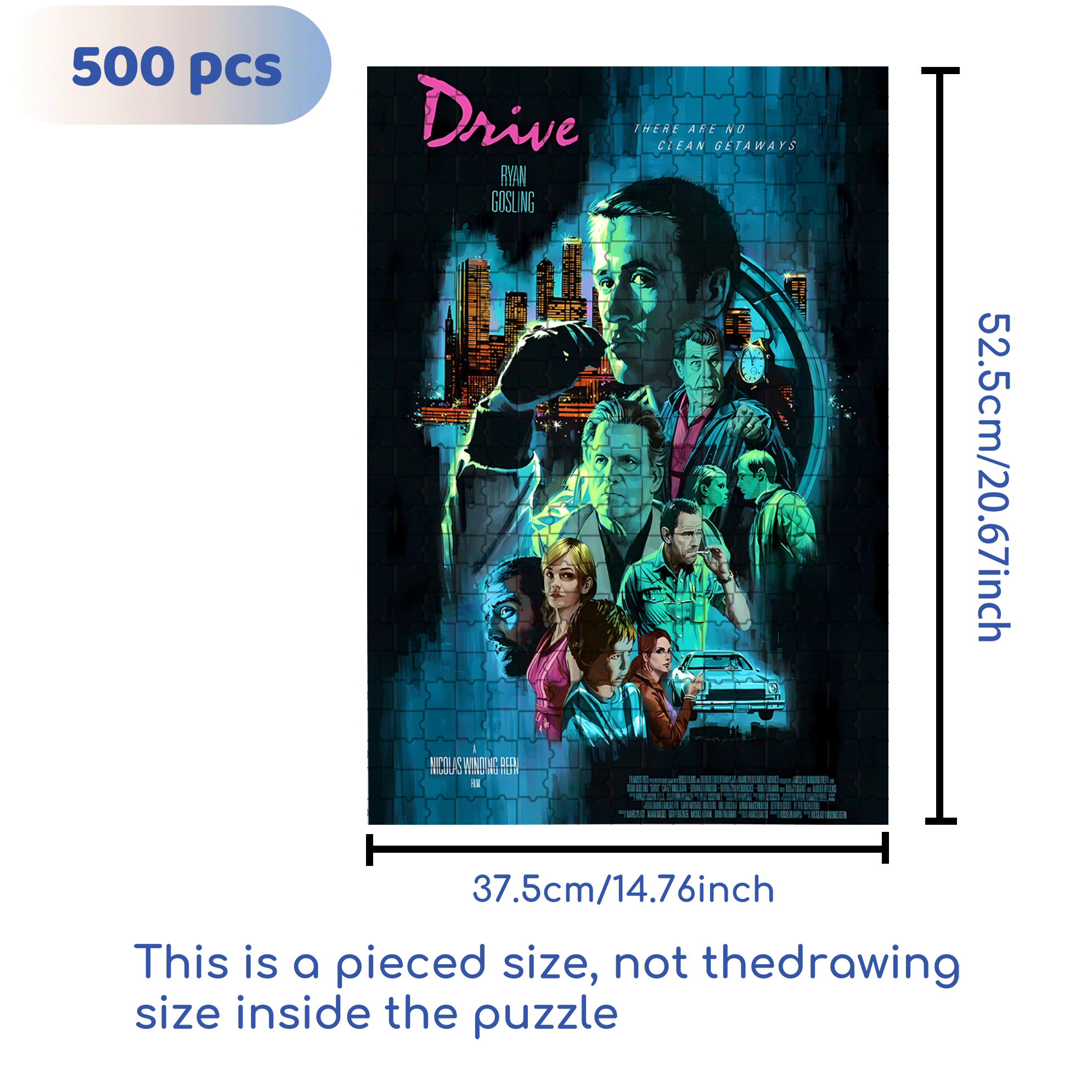 Drive 500pcs/1000pcs Jigsaw Puzzle, Scratch-Resistant, Interactive Family Game & Brain-Boosting DIY Decor, Perfect for Halloween, Christmas & New Year Gifts, Family Puzzle Game