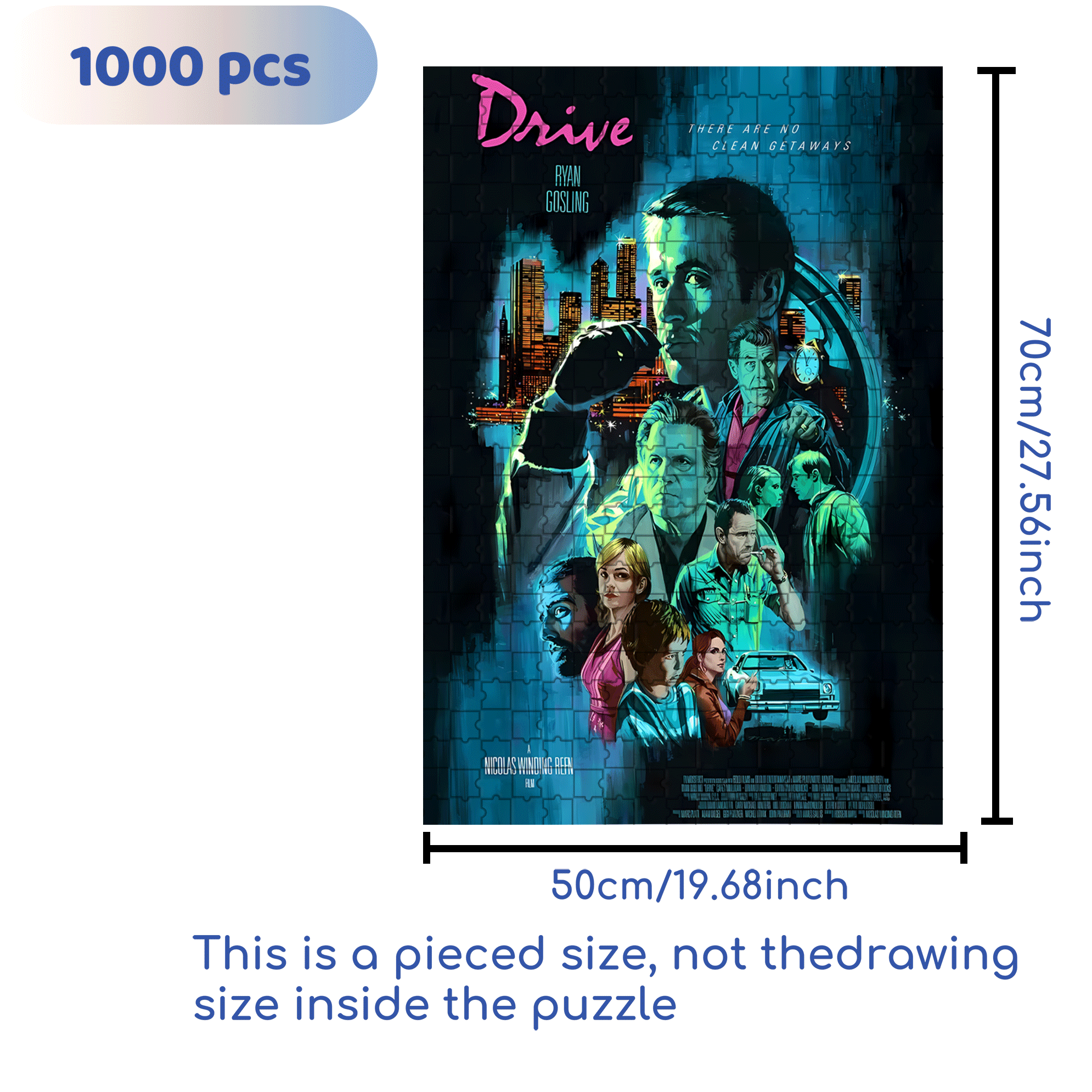 Drive 500pcs/1000pcs Jigsaw Puzzle, Scratch-Resistant, Interactive Family Game & Brain-Boosting DIY Decor, Perfect for Halloween, Christmas & New Year Gifts, Family Puzzle Game