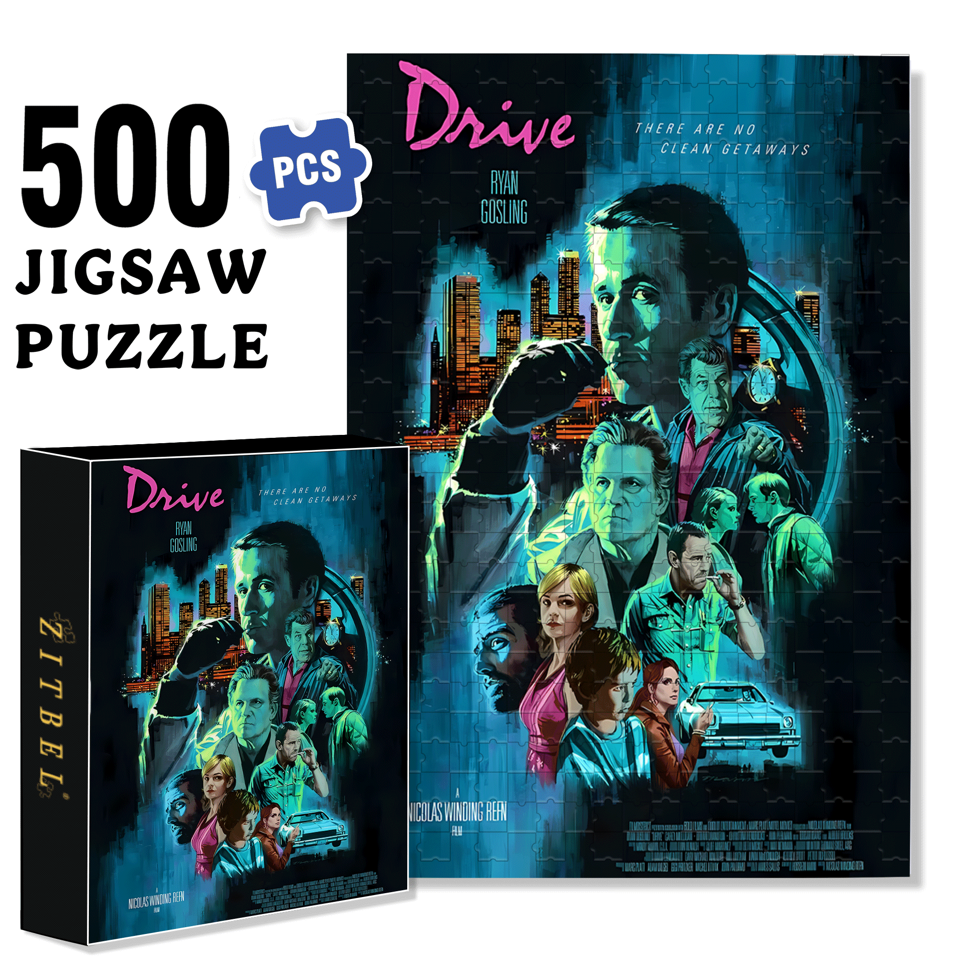Drive 500pcs/1000pcs Jigsaw Puzzle, Scratch-Resistant, Interactive Family Game & Brain-Boosting DIY Decor, Perfect for Halloween, Christmas & New Year Gifts, Family Puzzle Game