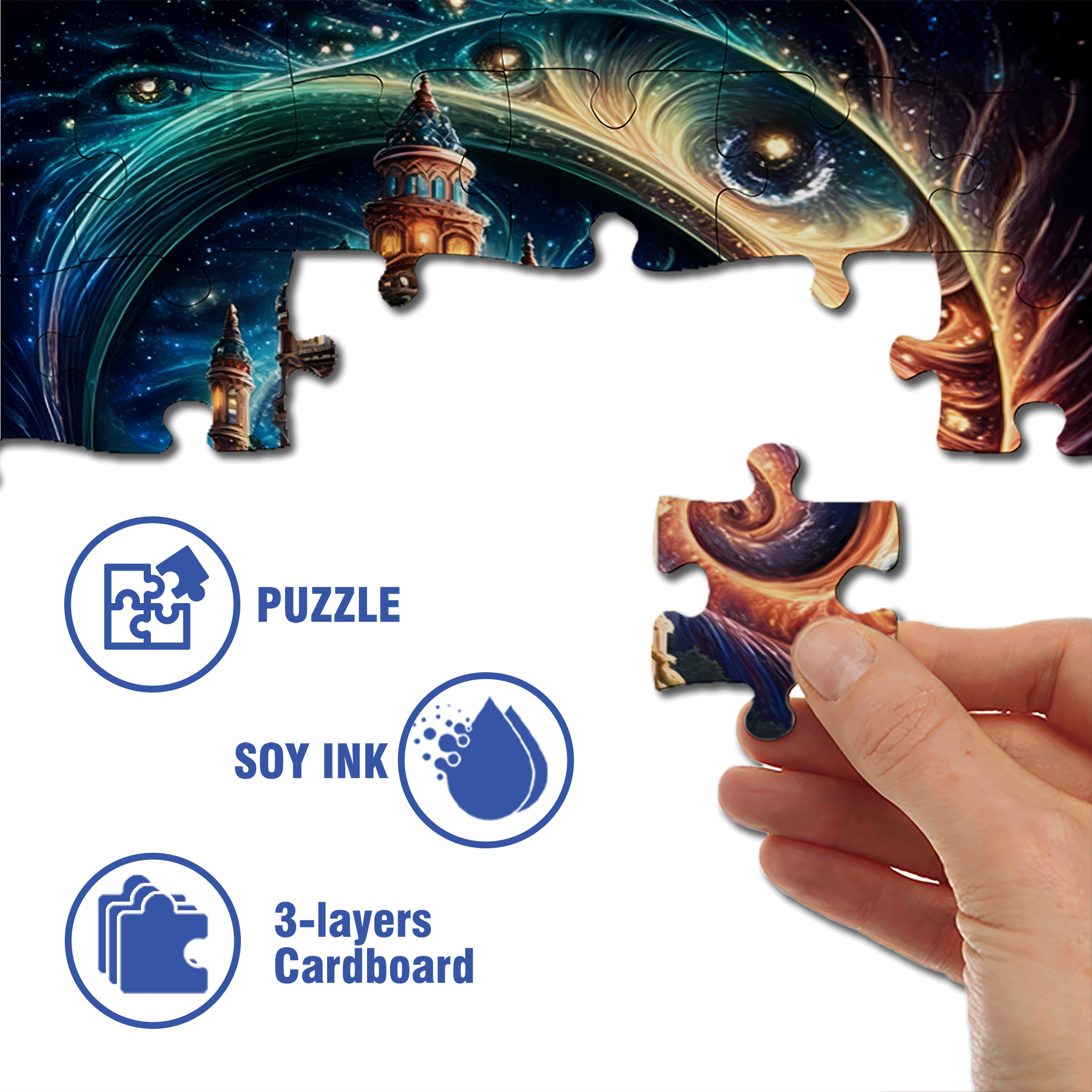 Fantasy Castle 500pcs/1000pcs Jigsaw Puzzle, Scratch-Resistant, Interactive Family Game & Brain-Boosting DIY Decor, Perfect for Halloween, Christmas & New Year Gifts, Family Puzzle Game