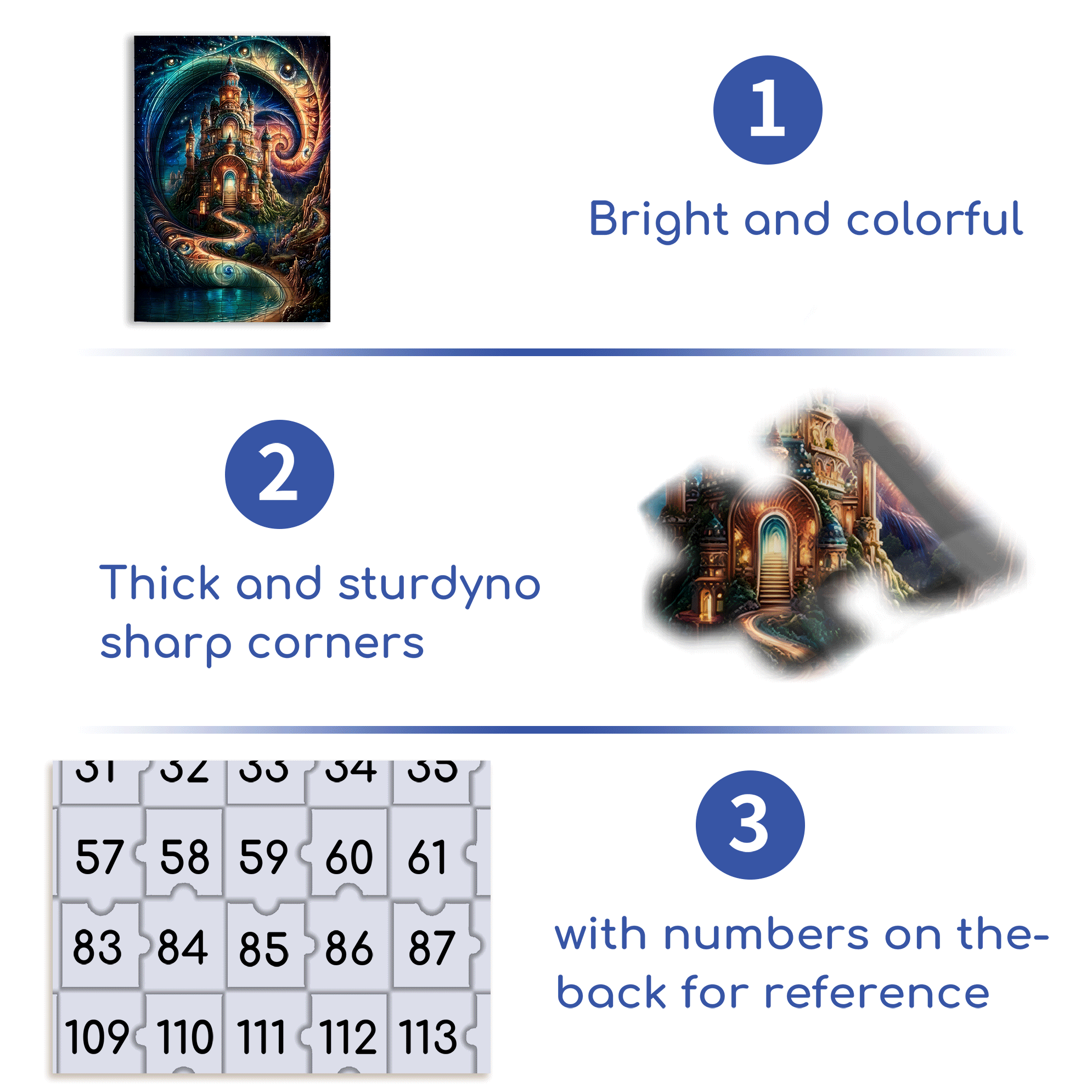 Fantasy Castle 500pcs/1000pcs Jigsaw Puzzle, Scratch-Resistant, Interactive Family Game & Brain-Boosting DIY Decor, Perfect for Halloween, Christmas & New Year Gifts, Family Puzzle Game