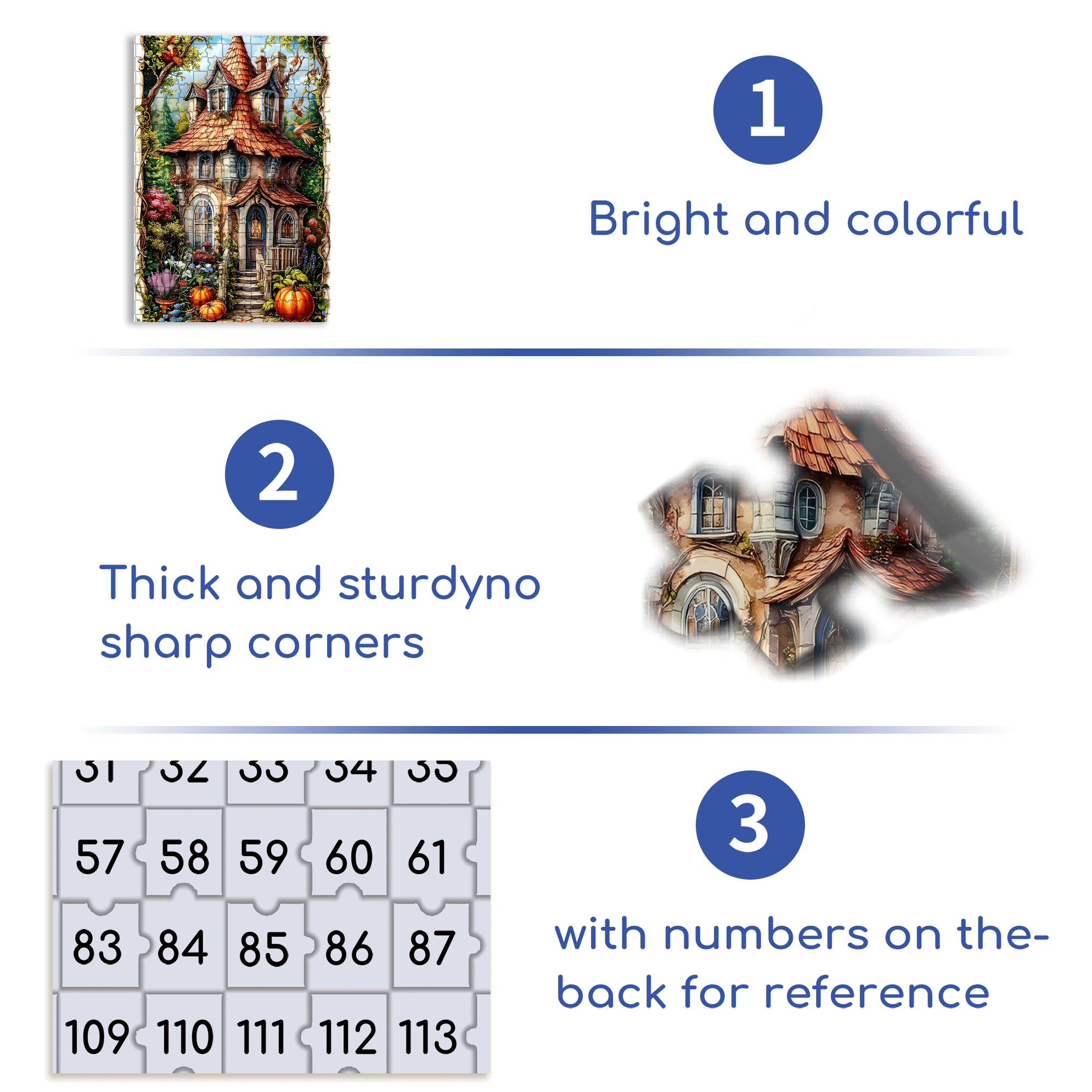 Forest Pumpkin Cottage 500pcs/1000pcs Jigsaw Puzzle, Scratch-Resistant, Interactive Family Game & Brain-Boosting DIY Decor, Perfect for Halloween, Christmas & New Year Gifts, Family Puzzle Game