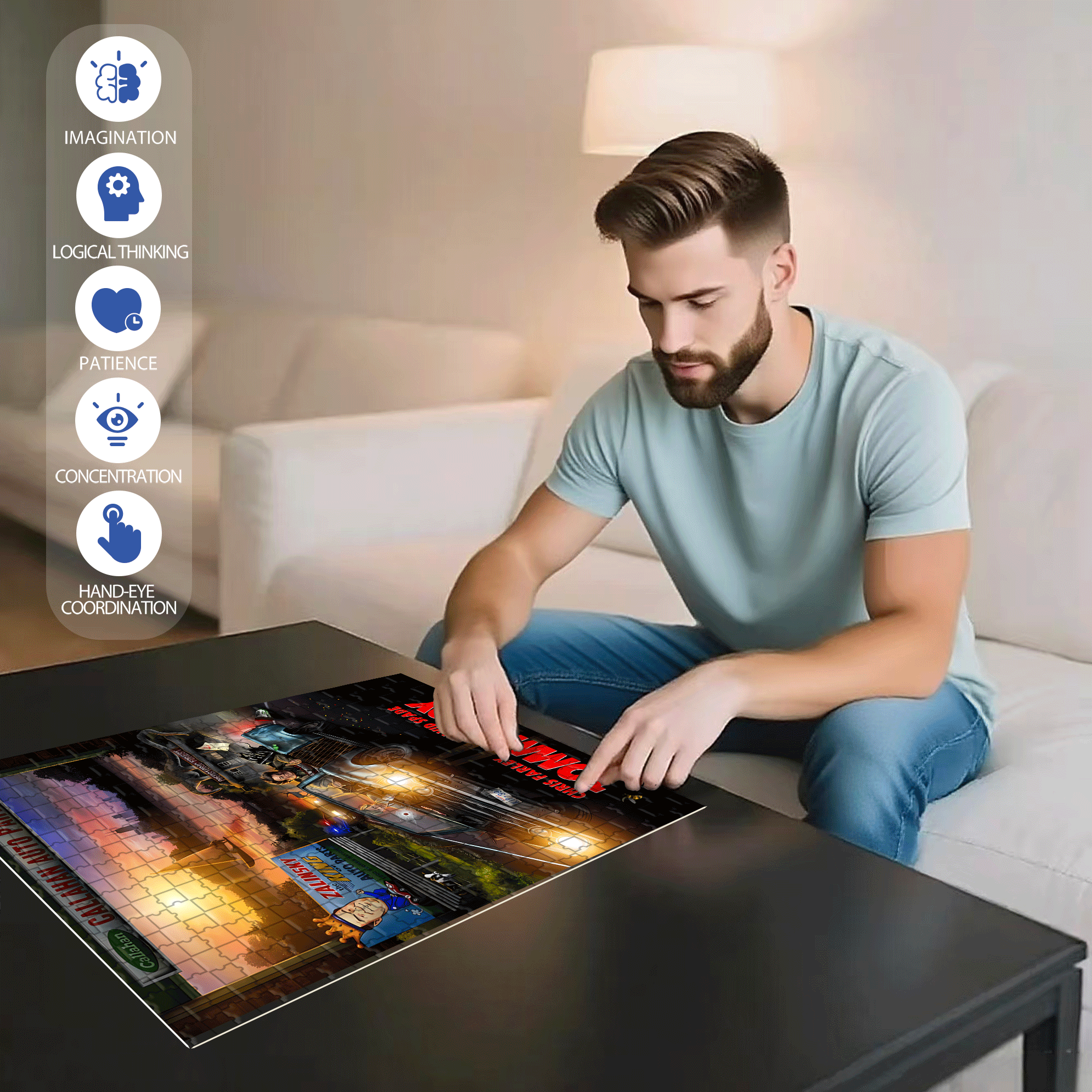 HOLY SCHNIKES! 500pcs/1000pcs Jigsaw Puzzle, Scratch-Resistant, Interactive Family Game & Brain-Boosting DIY Decor, Perfect for Halloween, Christmas & New Year Gifts, Family Puzzle Game