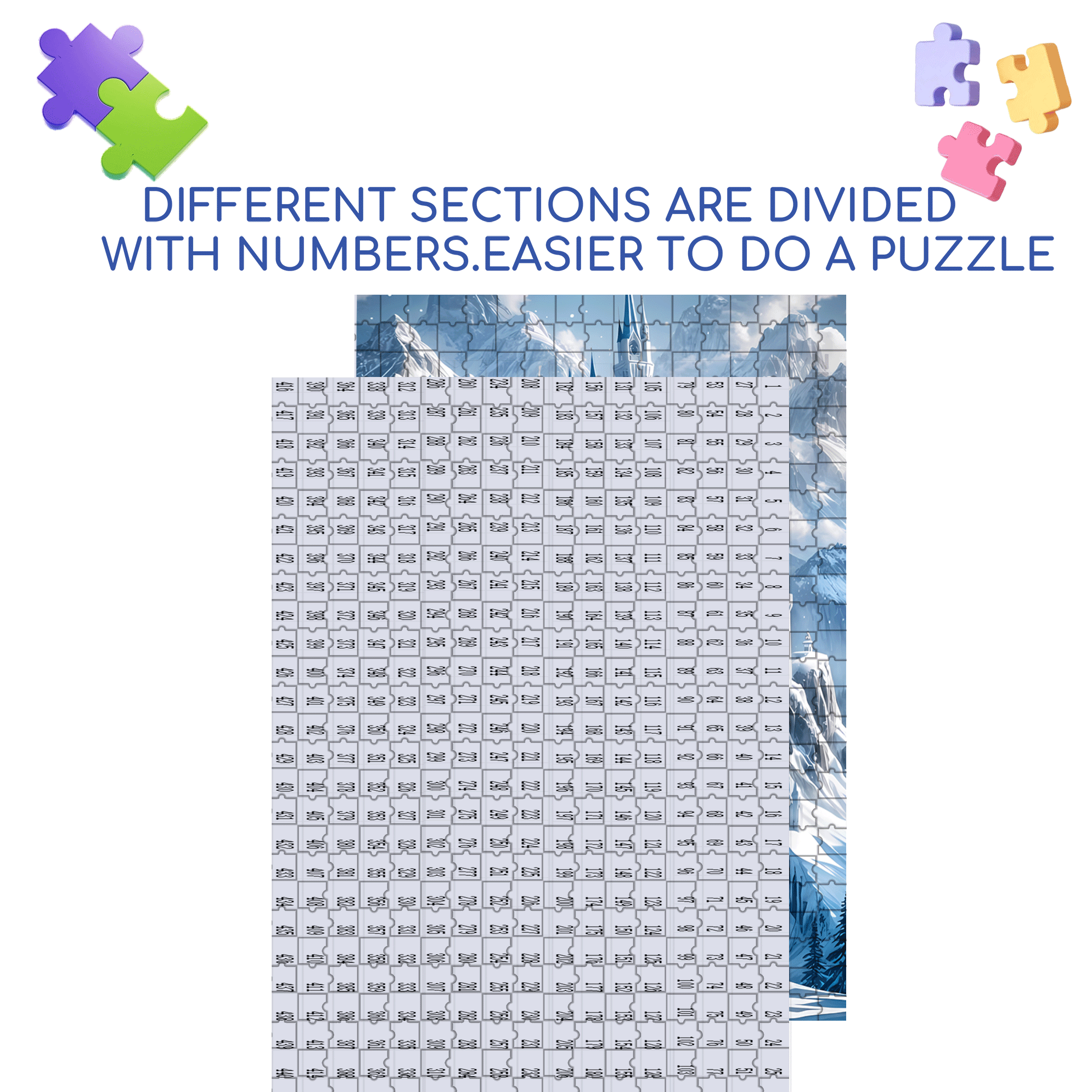 Ice Castle Princess 500pcs/1000pcs Jigsaw Puzzle, Scratch-Resistant, Interactive Family Game & Brain-Boosting DIY Decor, Perfect for Halloween, Christmas & New Year Gifts, Family Puzzle Game