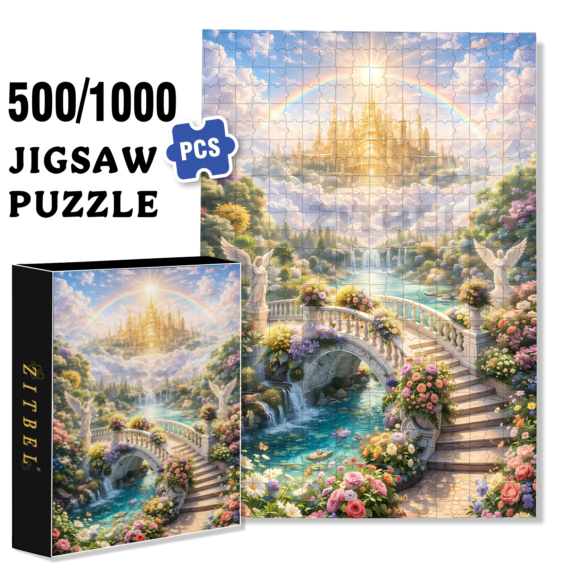 Like Paradise 500pcs/1000pcs Jigsaw Puzzle, Scratch-Resistant, Interactive Family Game & Brain-Boosting DIY Decor, Perfect for Halloween, Christmas & New Year Gifts, Family Puzzle Game