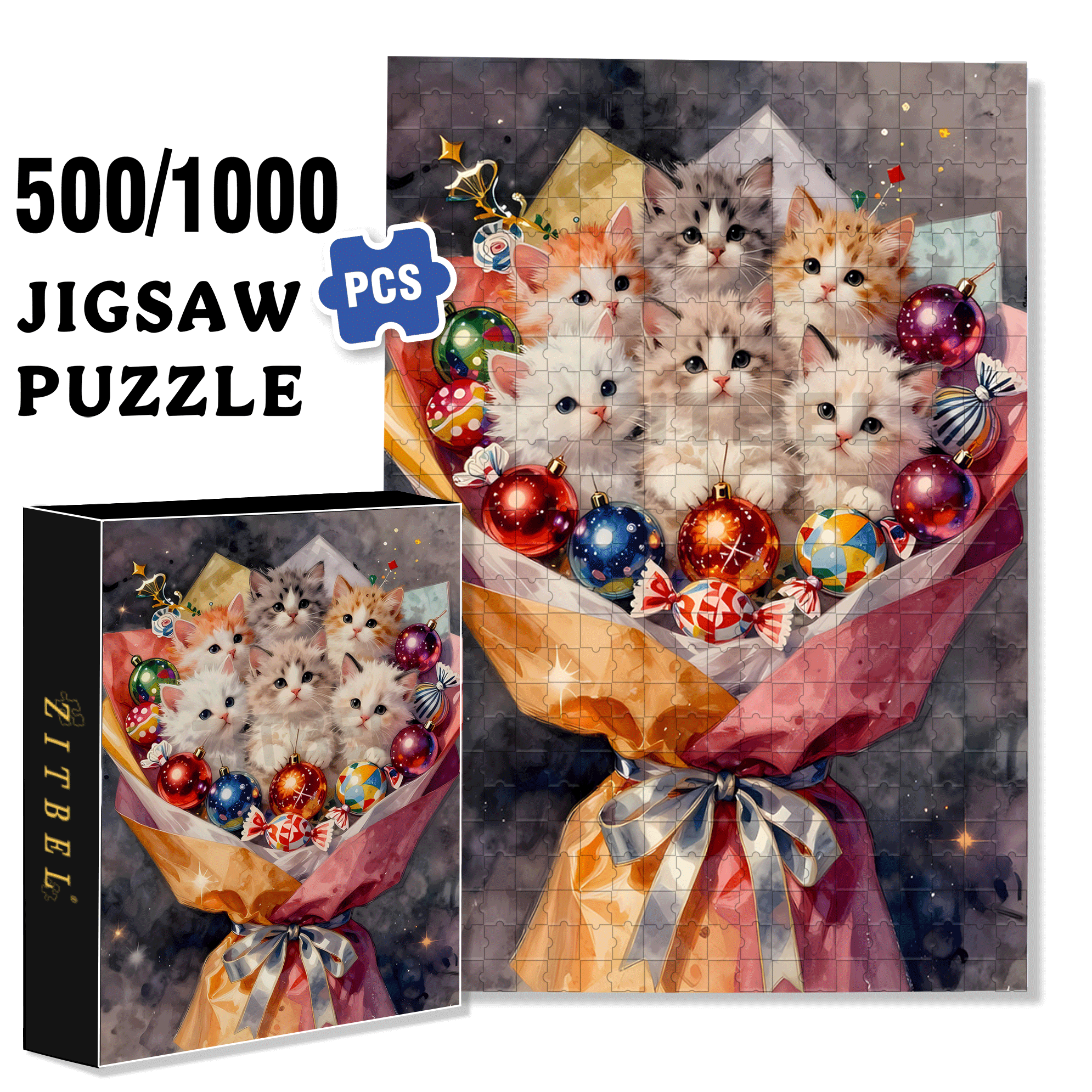 Love It 500pcs/1000pcs Jigsaw Puzzle, Scratch-Resistant, Interactive Family Game & Brain-Boosting DIY Decor, Perfect for Halloween, Christmas & New Year Gifts, Family Puzzle Game
