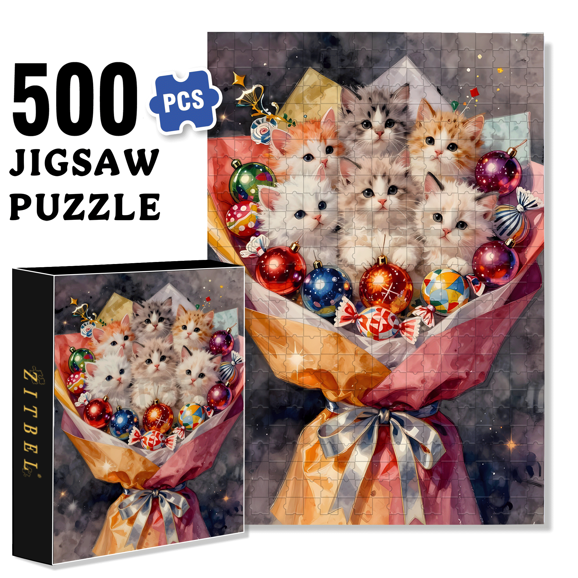 Love It 500pcs/1000pcs Jigsaw Puzzle, Scratch-Resistant, Interactive Family Game & Brain-Boosting DIY Decor, Perfect for Halloween, Christmas & New Year Gifts, Family Puzzle Game