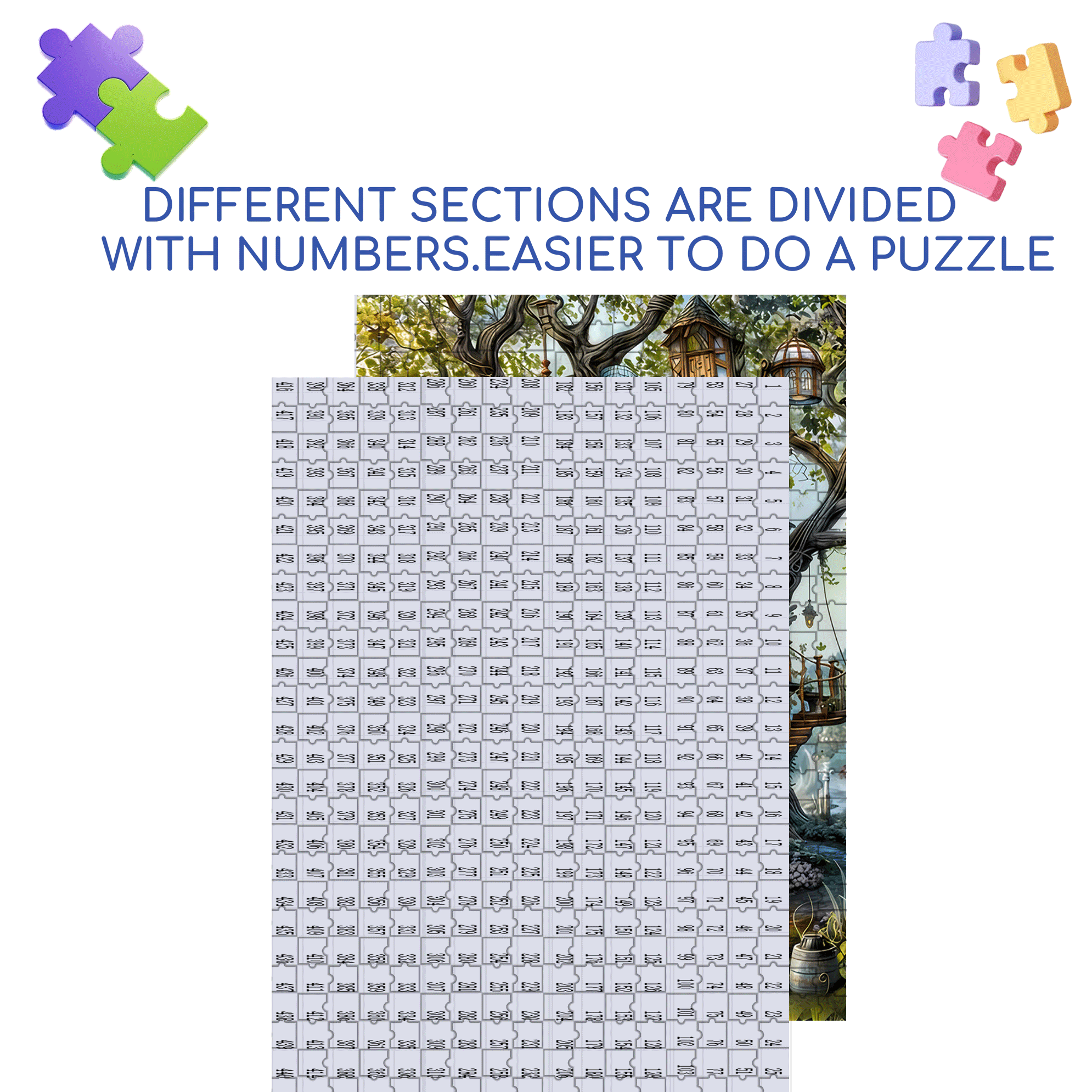 Magic Tree House 500pcs/1000pcs Jigsaw Puzzle, Scratch-Resistant, Interactive Family Game & Brain-Boosting DIY Decor, Perfect for Halloween, Christmas & New Year Gifts, Family Puzzle Game