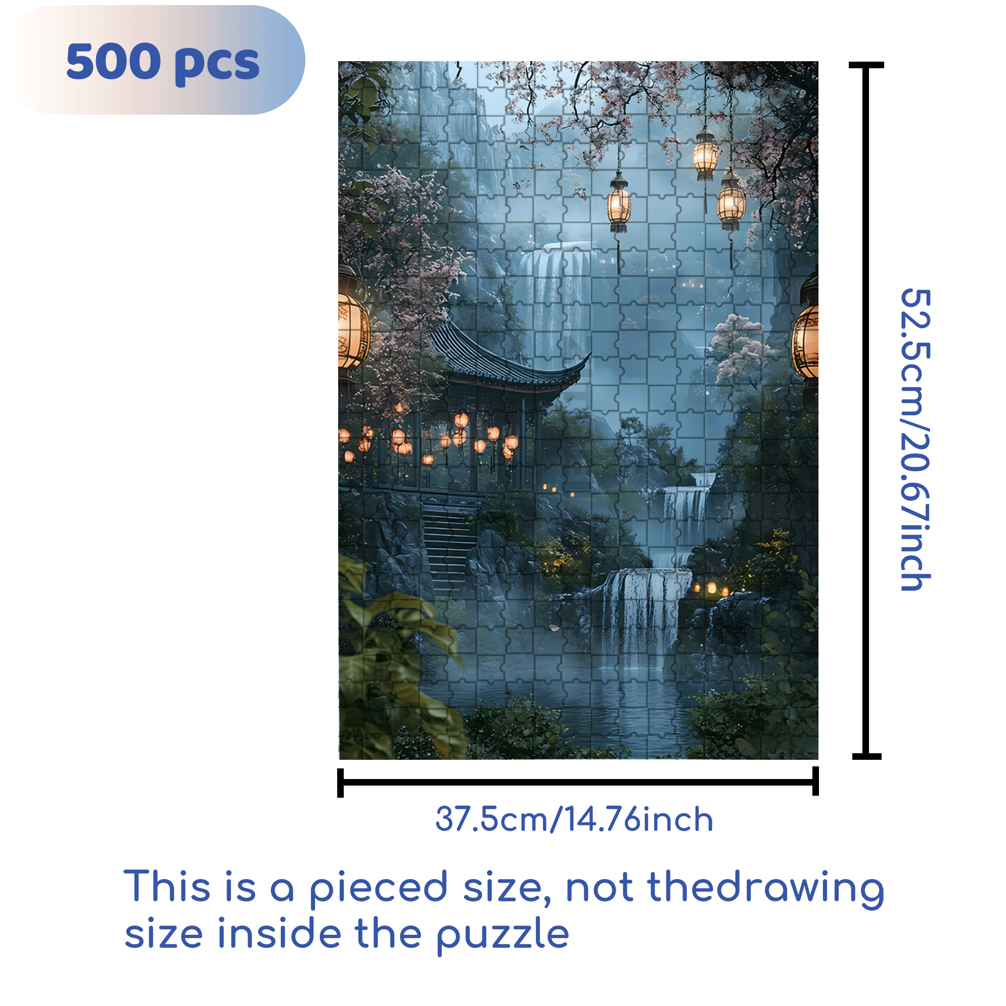 Misty Waterfall 500pcs/1000pcs Jigsaw Puzzle, Scratch-Resistant, Interactive Family Game & Brain-Boosting DIY Decor, Perfect for Halloween, Christmas & New Year Gifts, Family Puzzle Game