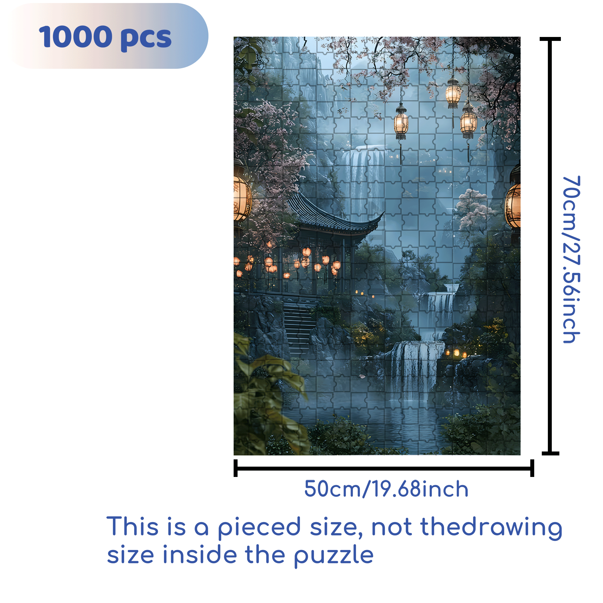 Misty Waterfall 500pcs/1000pcs Jigsaw Puzzle, Scratch-Resistant, Interactive Family Game & Brain-Boosting DIY Decor, Perfect for Halloween, Christmas & New Year Gifts, Family Puzzle Game