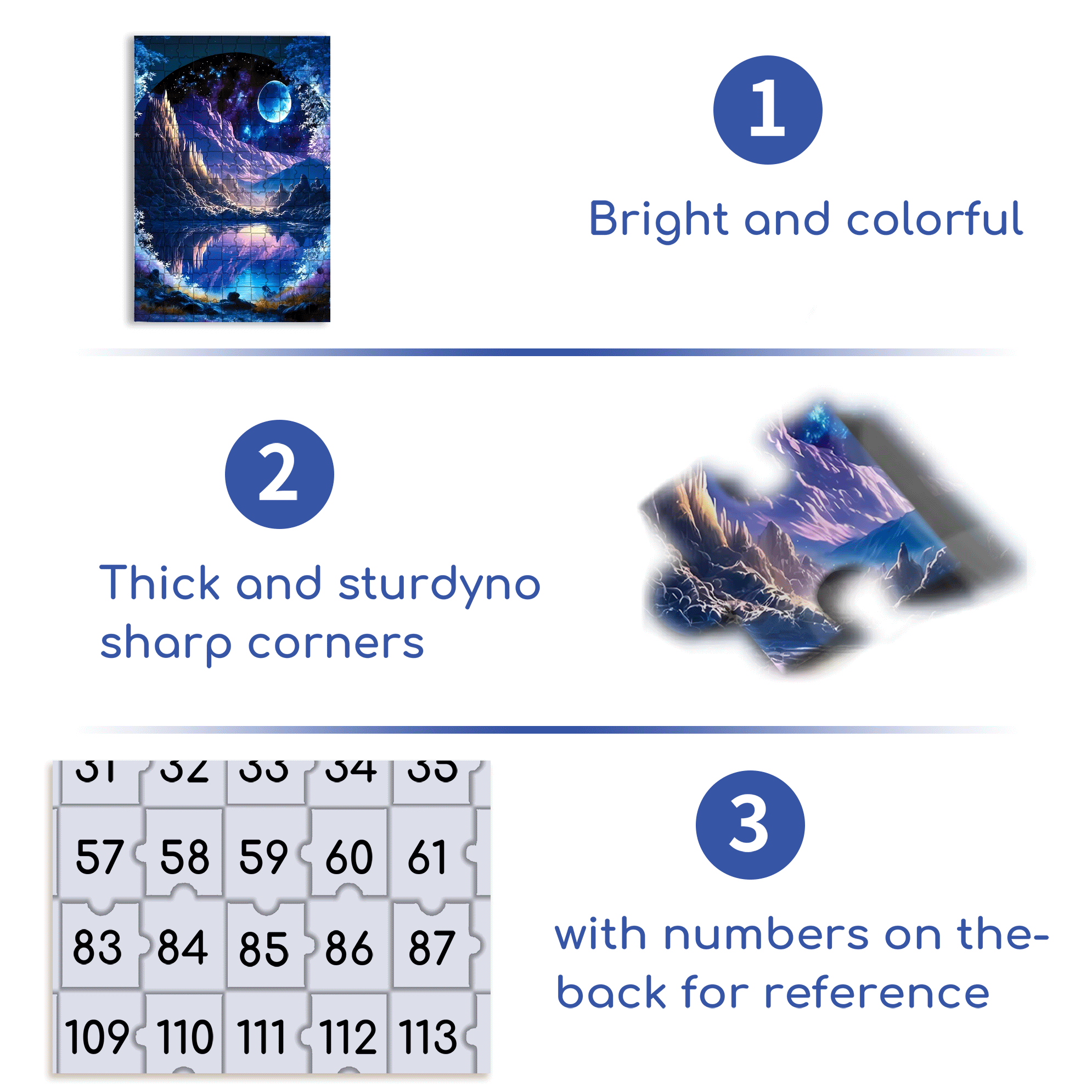 Moonlight Mountain Lake 500pcs/1000pcs Jigsaw Puzzle, Scratch-Resistant, Interactive Family Game & Brain-Boosting DIY Decor, Perfect for Halloween, Christmas & New Year Gifts, Family Puzzle Game