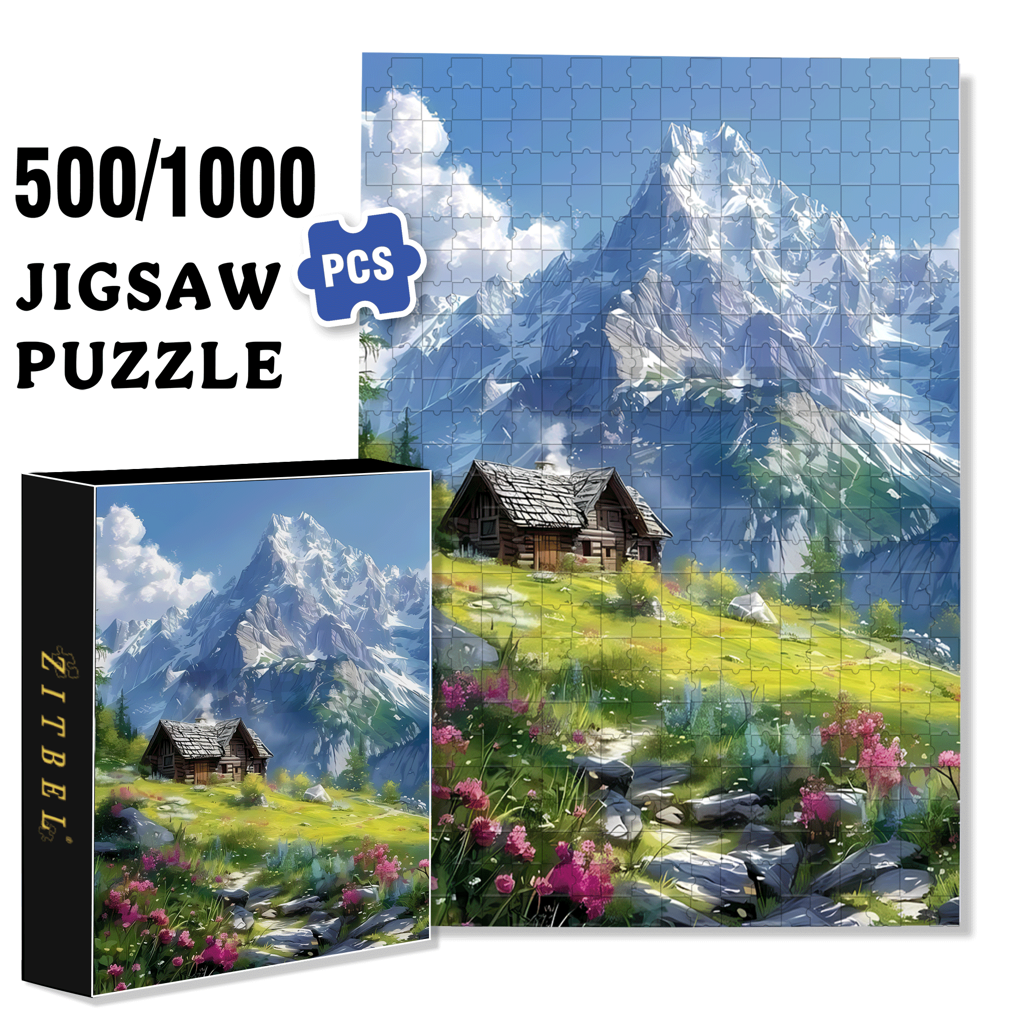 Mountain Dwellers 500pcs/1000pcs Jigsaw Puzzle, Scratch-Resistant, Interactive Family Game & Brain-Boosting DIY Decor, Perfect for Halloween, Christmas & New Year Gifts, Family Puzzle Game