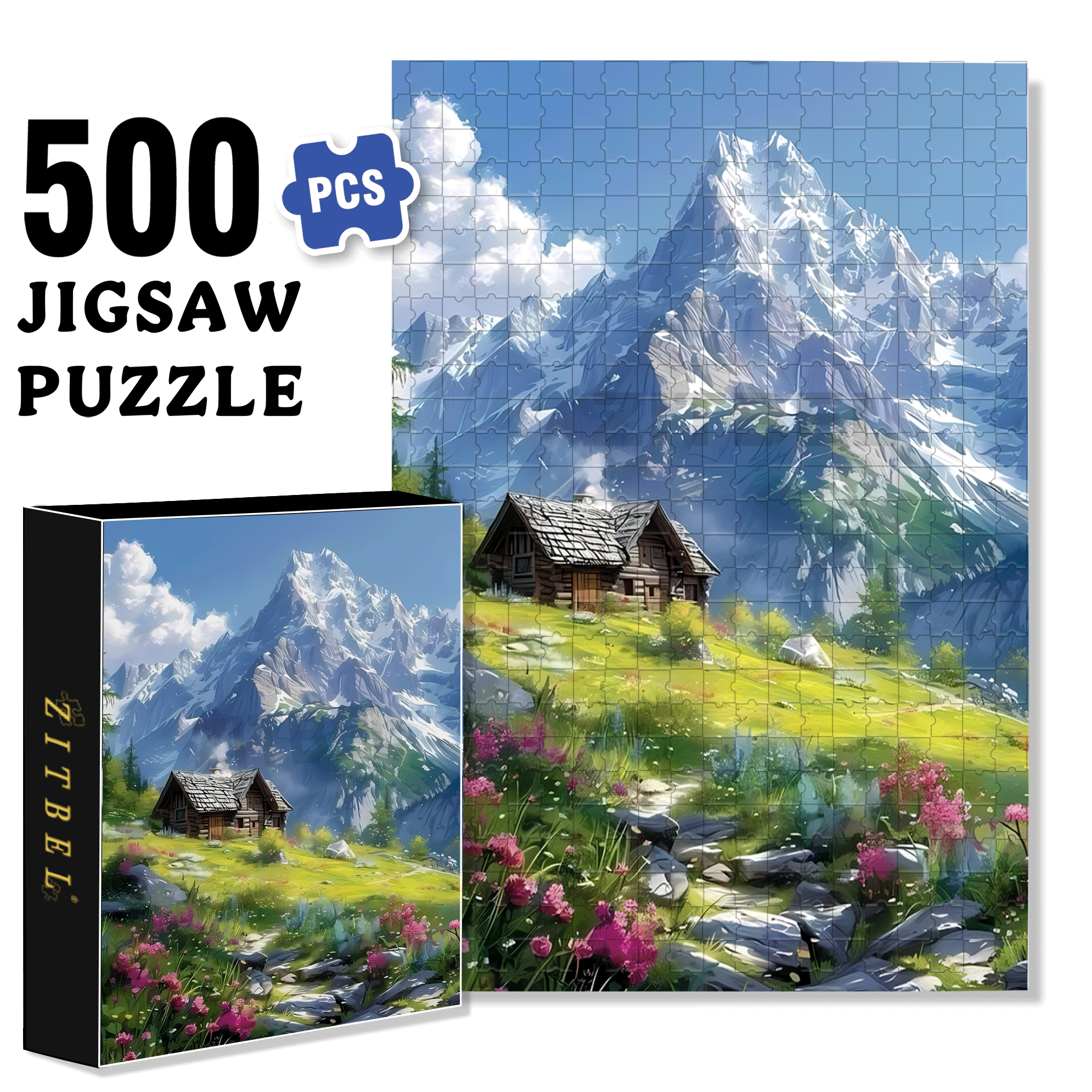 Mountain Dwellers 500pcs/1000pcs Jigsaw Puzzle, Scratch-Resistant, Interactive Family Game & Brain-Boosting DIY Decor, Perfect for Halloween, Christmas & New Year Gifts, Family Puzzle Game