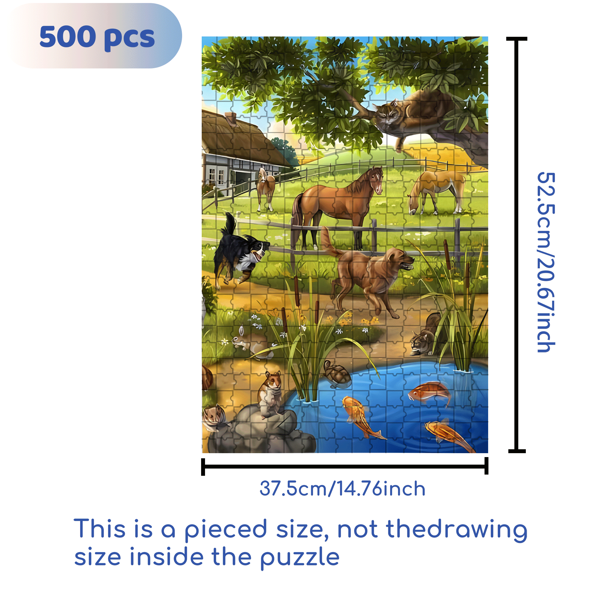 Pets 500pcs/1000pcs Jigsaw Puzzle, Scratch-Resistant, Interactive Family Game & Brain-Boosting DIY Decor, Perfect for Halloween, Christmas & New Year Gifts, Family Puzzle Game