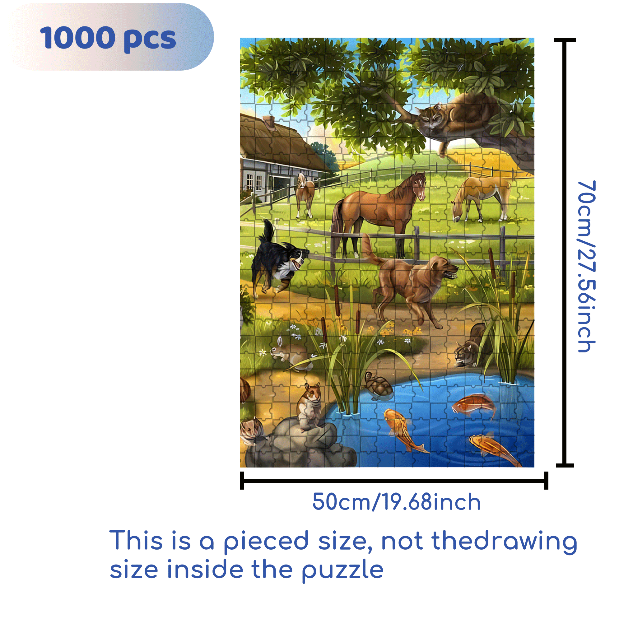 Pets 500pcs/1000pcs Jigsaw Puzzle, Scratch-Resistant, Interactive Family Game & Brain-Boosting DIY Decor, Perfect for Halloween, Christmas & New Year Gifts, Family Puzzle Game