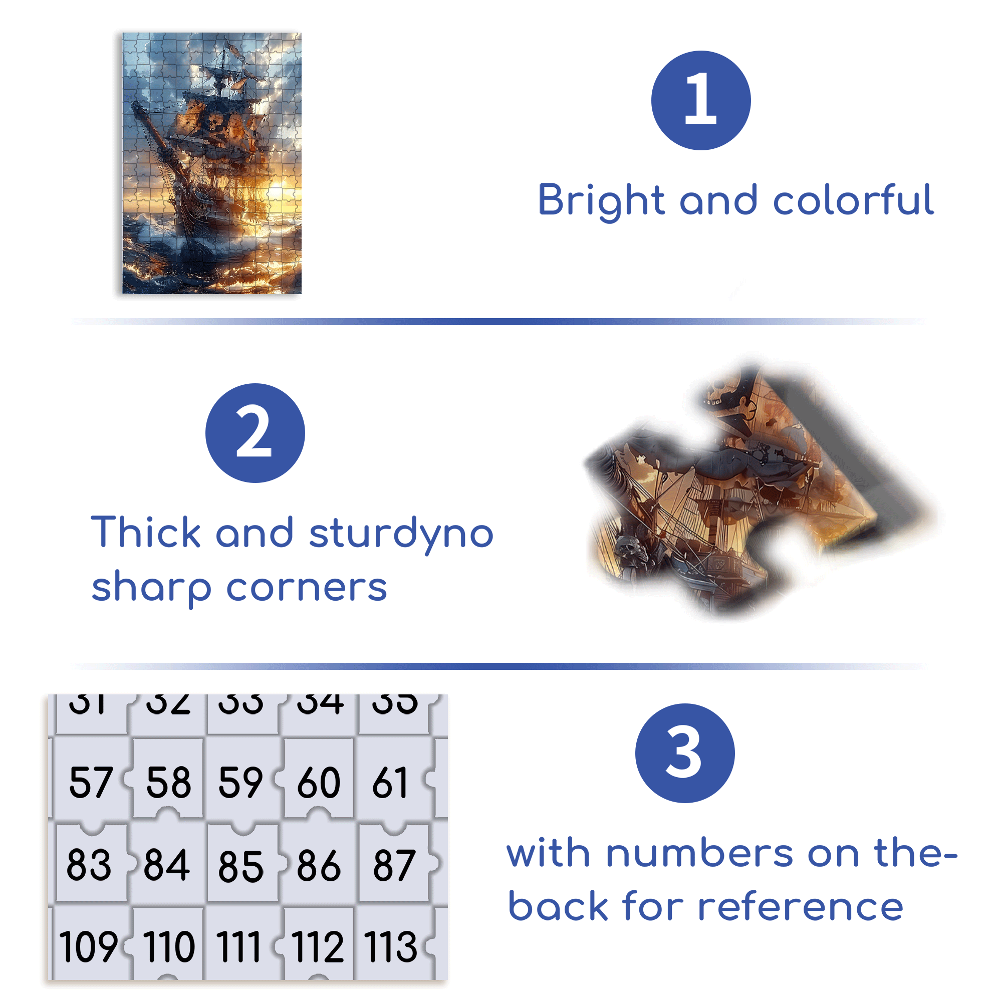 Pirate Boat 500pcs/1000pcs Jigsaw Puzzle, Scratch-Resistant, Interactive Family Game & Brain-Boosting DIY Decor, Perfect for Halloween, Christmas & New Year Gifts, Family Puzzle Game