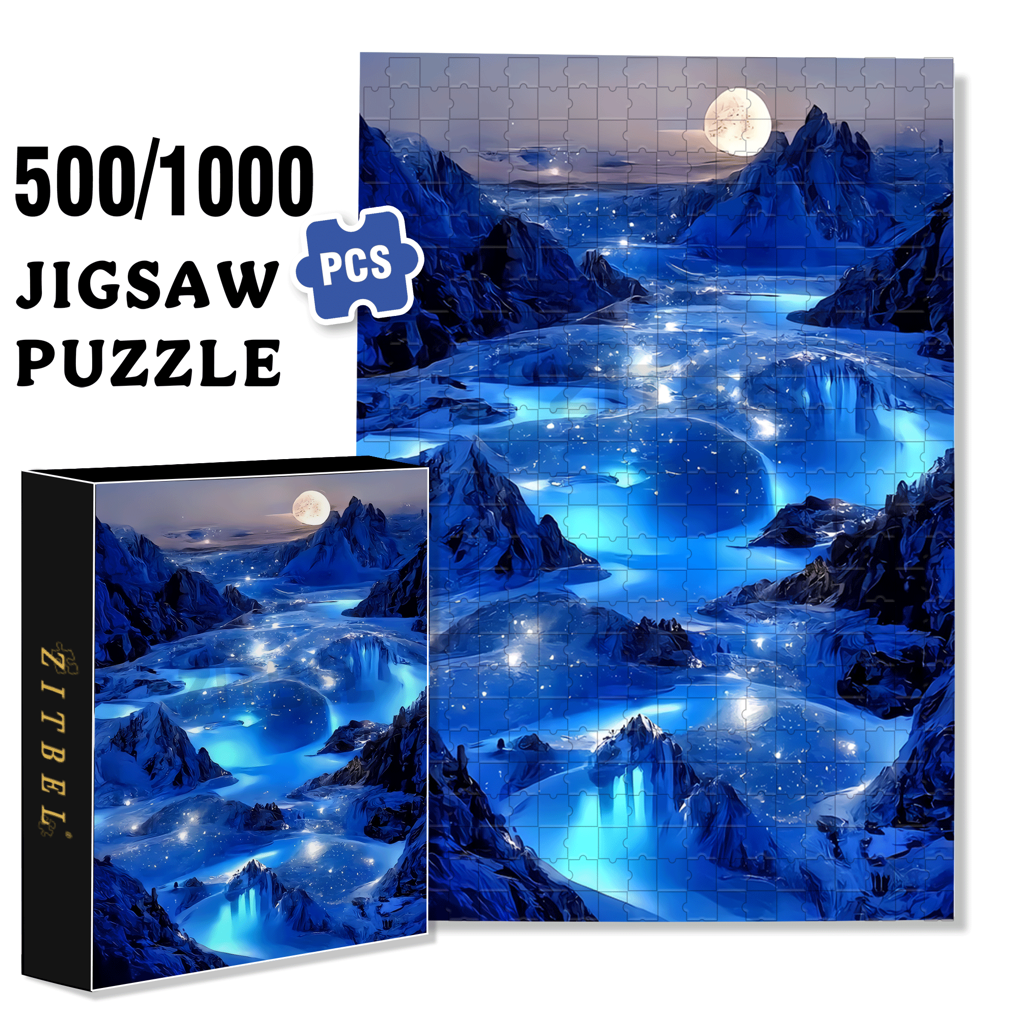 Polo Art 500pcs/1000pcs Jigsaw Puzzle, Scratch-Resistant, Interactive Family Game & Brain-Boosting DIY Decor, Perfect for Halloween, Christmas & New Year Gifts, Family Puzzle Game