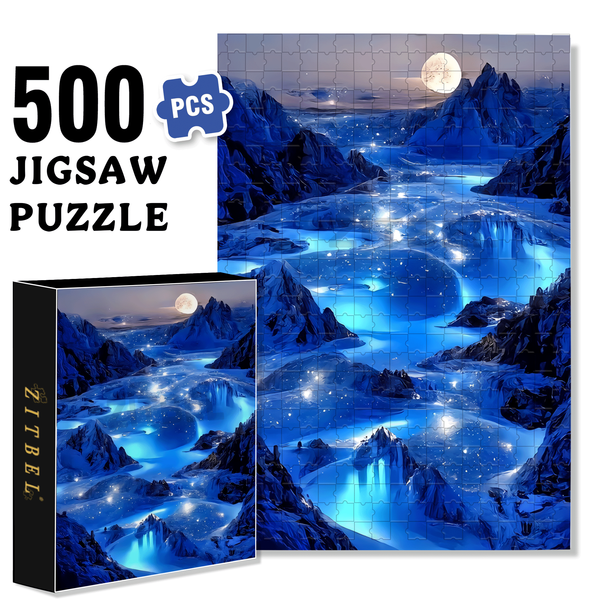 Polo Art 500pcs/1000pcs Jigsaw Puzzle, Scratch-Resistant, Interactive Family Game & Brain-Boosting DIY Decor, Perfect for Halloween, Christmas & New Year Gifts, Family Puzzle Game