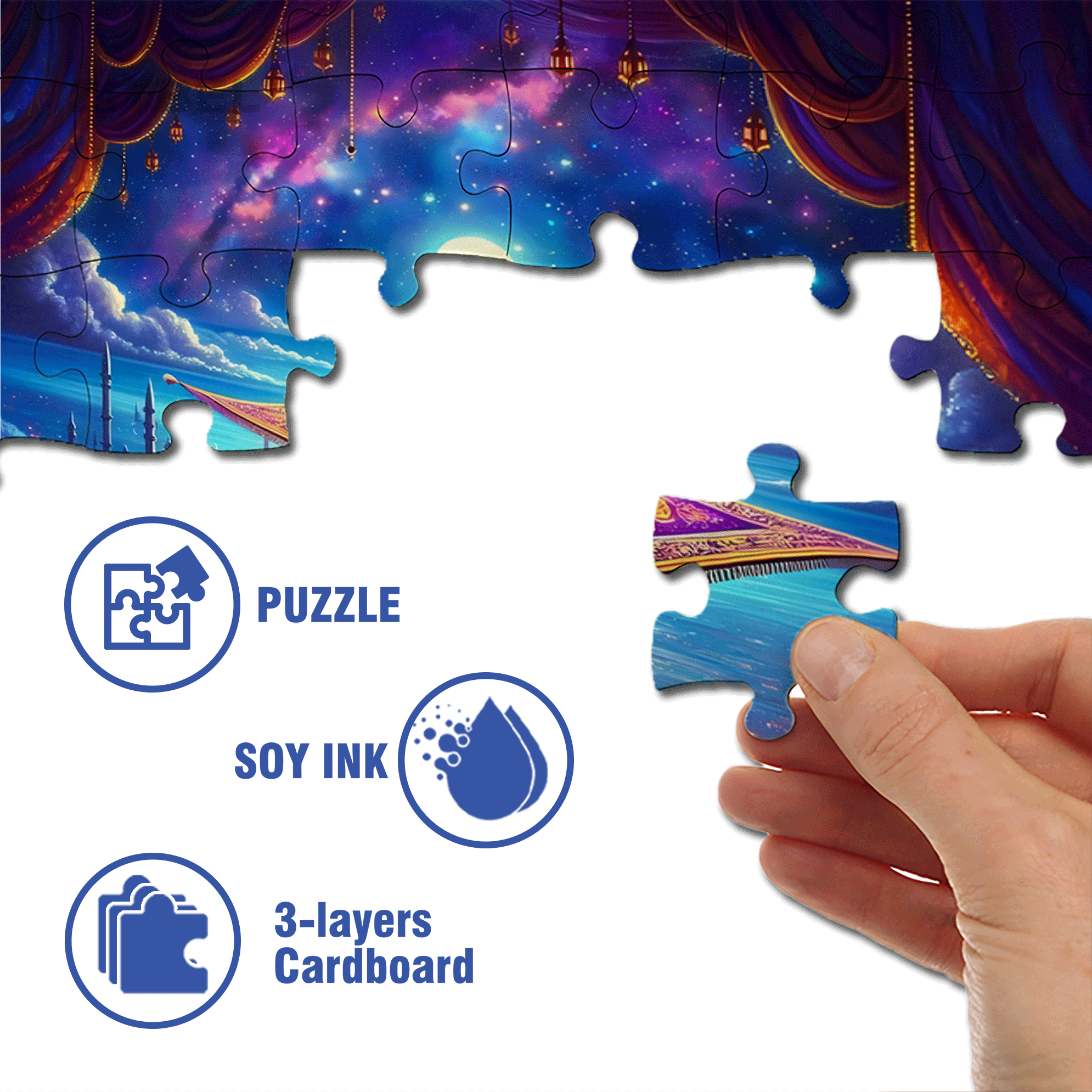 Princess Jasmine 500pcs/1000pcs Jigsaw Puzzle, Scratch-Resistant, Interactive Family Game & Brain-Boosting DIY Decor, Perfect for Halloween, Christmas & New Year Gifts, Family Puzzle Game