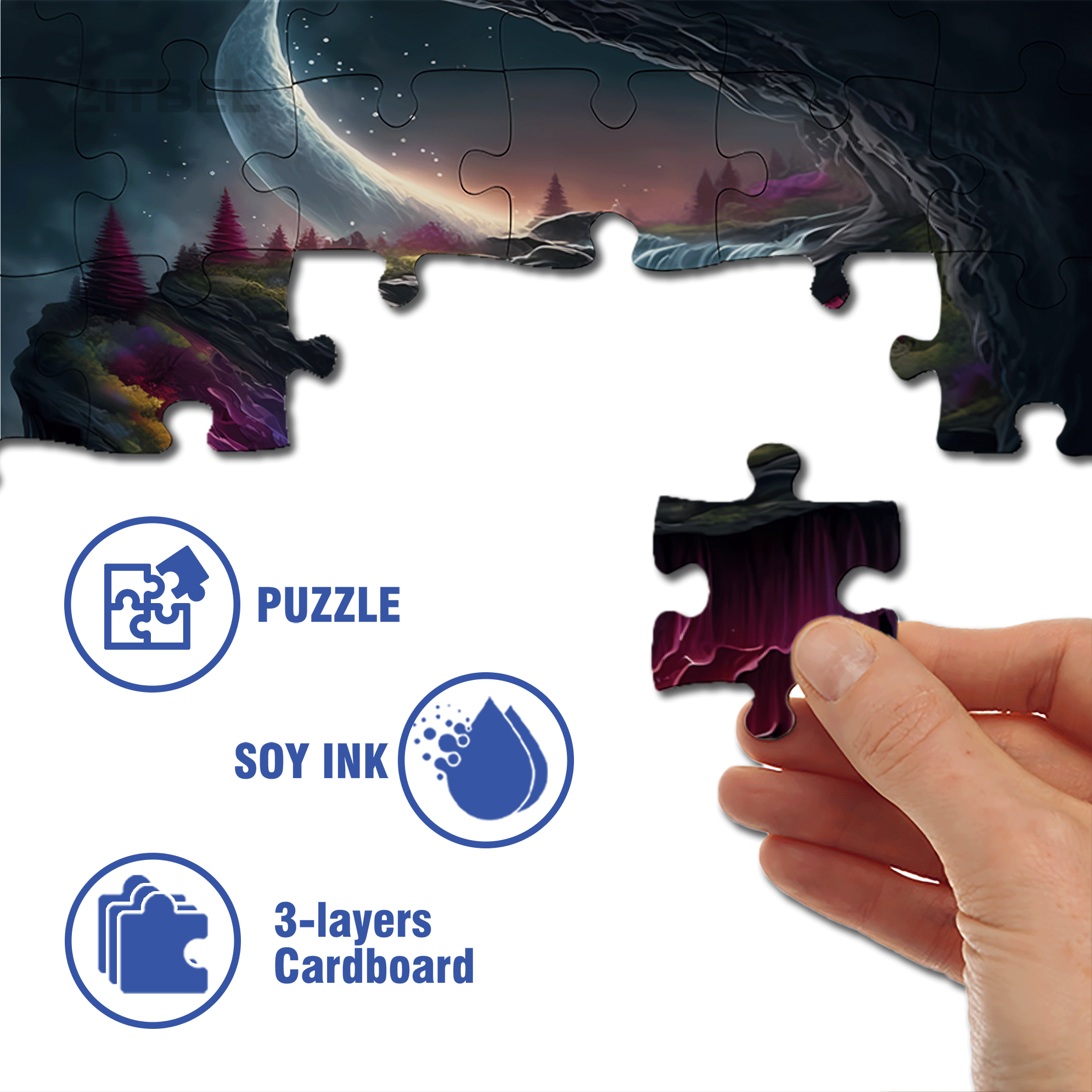 Rainbow Waterfall 500pcs/1000pcs Jigsaw Puzzle, Scratch-Resistant, Interactive Family Game & Brain-Boosting DIY Decor, Perfect for Halloween, Christmas & New Year Gifts, Family Puzzle Game