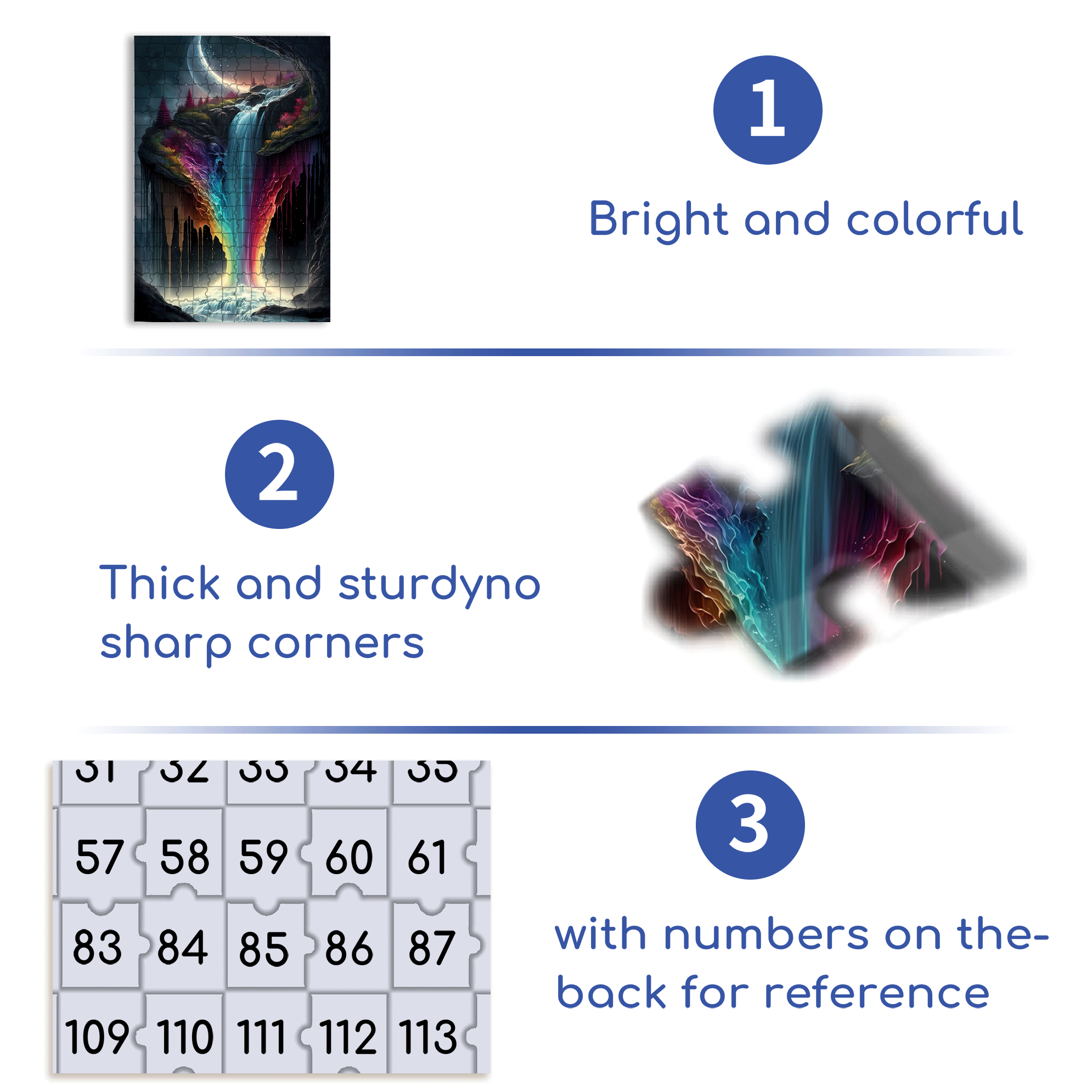 Rainbow Waterfall 500pcs/1000pcs Jigsaw Puzzle, Scratch-Resistant, Interactive Family Game & Brain-Boosting DIY Decor, Perfect for Halloween, Christmas & New Year Gifts, Family Puzzle Game