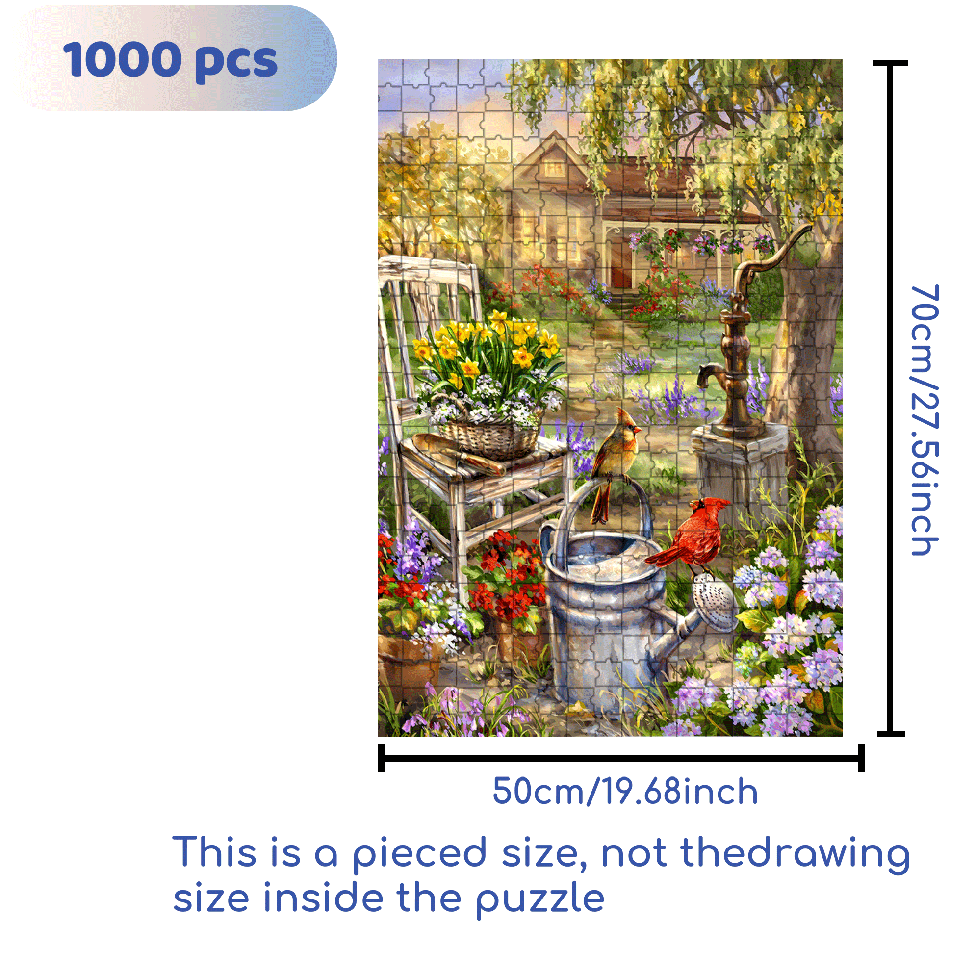 Spring Song 500pcs/1000pcs Jigsaw Puzzle, Scratch-Resistant, Interactive Family Game & Brain-Boosting DIY Decor, Perfect for Halloween, Christmas & New Year Gifts, Family Puzzle Game
