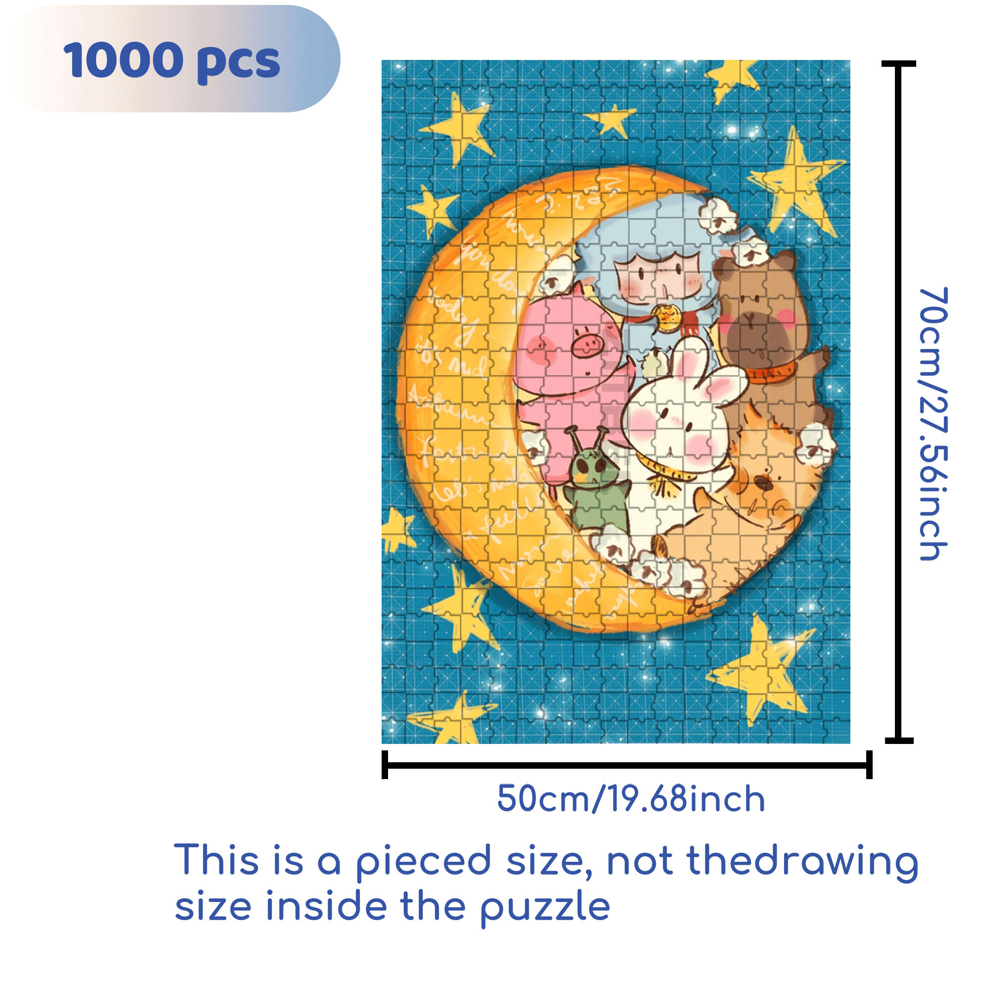 Squeezed Together 500pcs/1000pcs Jigsaw Puzzle, Scratch-Resistant, Interactive Family Game & Brain-Boosting DIY Decor, Perfect for Halloween, Christmas & New Year Gifts, Family Puzzle Game
