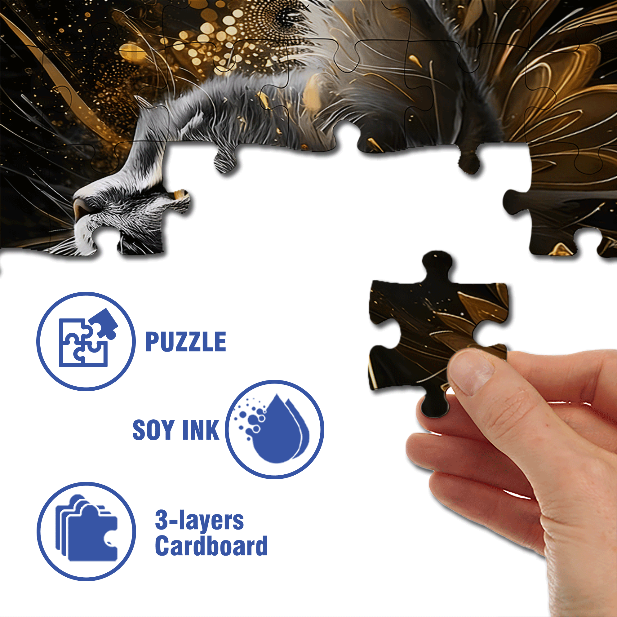The Cat's Profile 500pcs/1000pcs Jigsaw Puzzle, Scratch-Resistant, Interactive Family Game & Brain-Boosting DIY Decor, Perfect for Halloween, Christmas & New Year Gifts, Family Puzzle Game