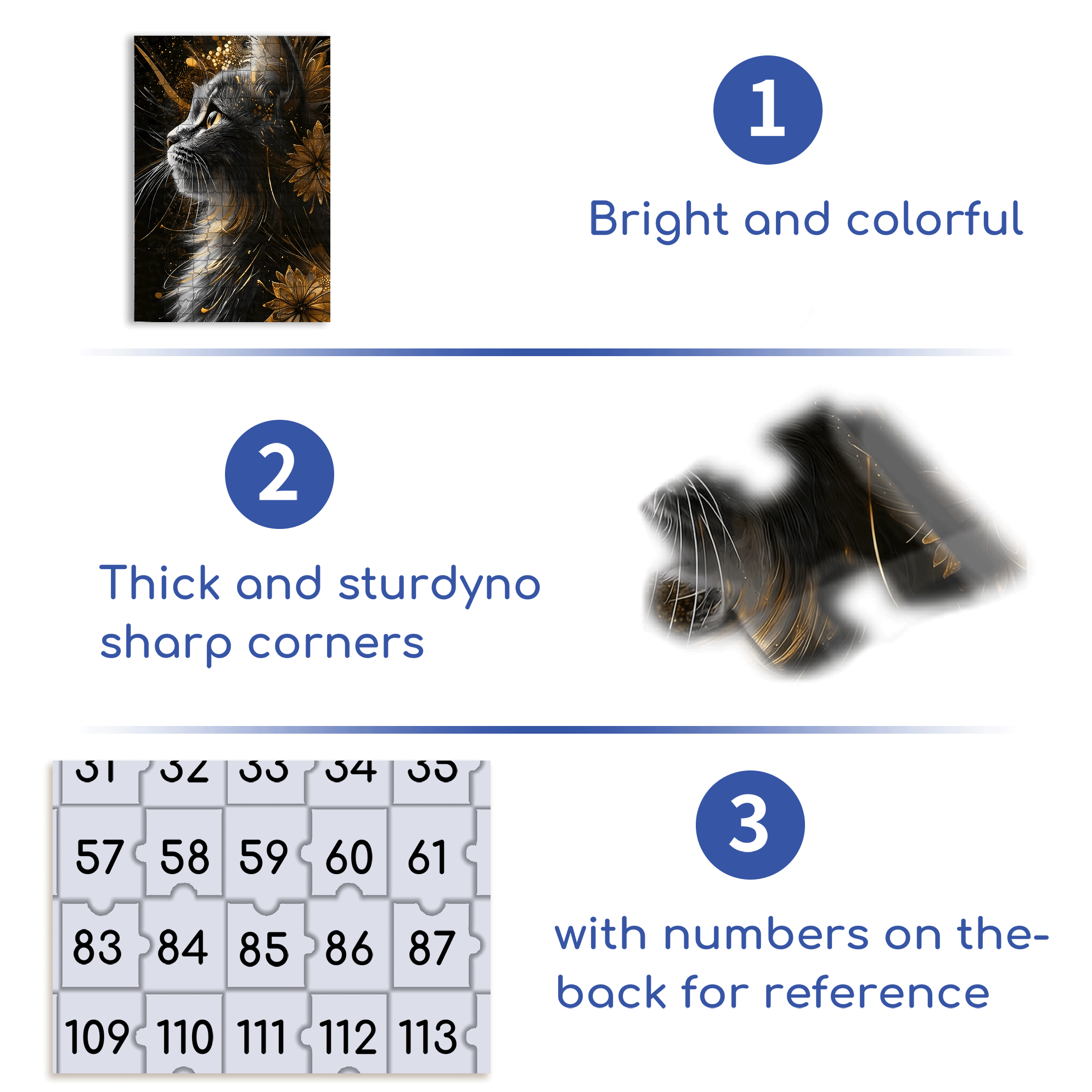 The Cat's Profile 500pcs/1000pcs Jigsaw Puzzle, Scratch-Resistant, Interactive Family Game & Brain-Boosting DIY Decor, Perfect for Halloween, Christmas & New Year Gifts, Family Puzzle Game