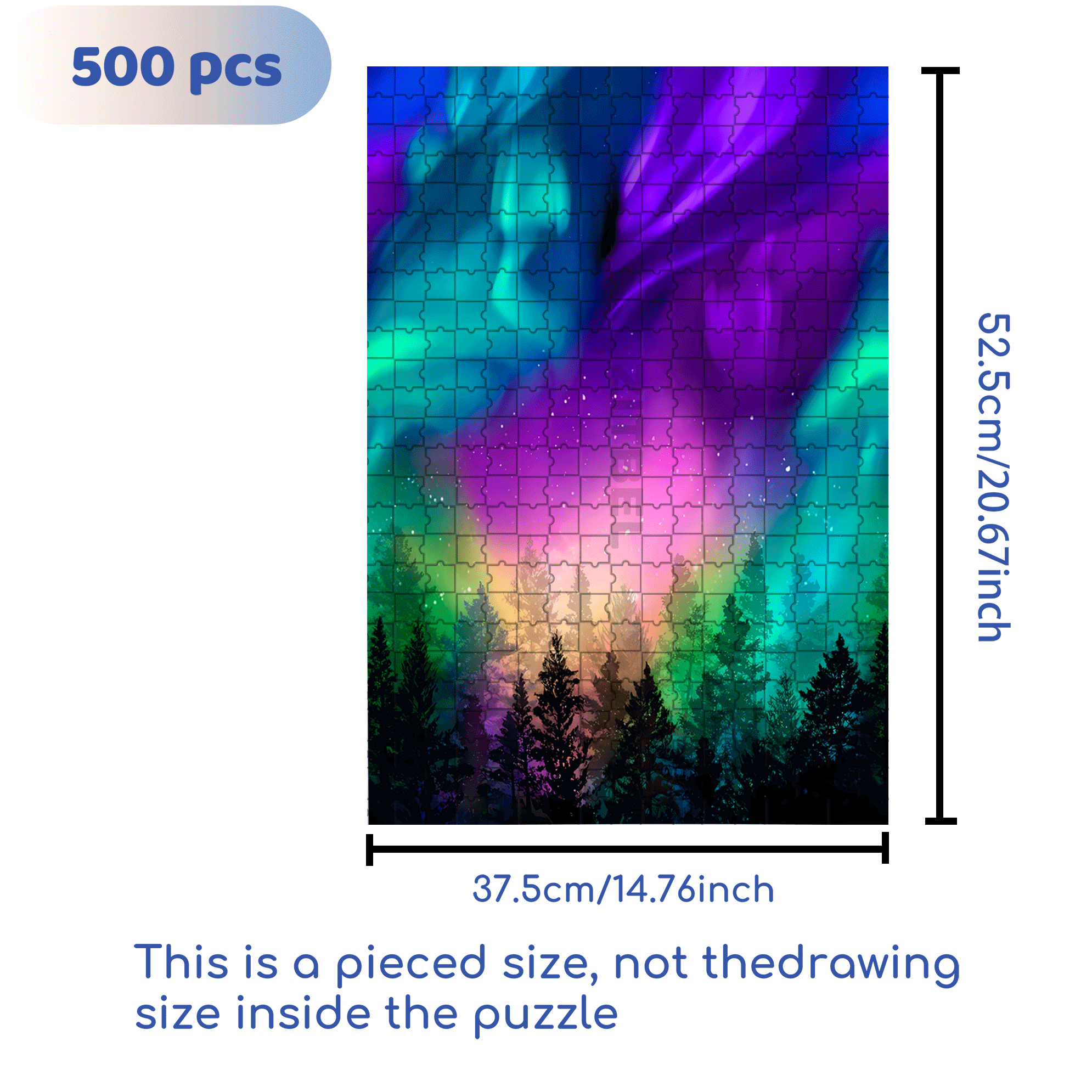 Timeless Treasures Aurora 500pcs/1000pcs Jigsaw Puzzle, Scratch-Resistant, Interactive Family Game & Brain-Boosting DIY Decor, Perfect for Halloween, Christmas & New Year Gifts, Family Puzzle Game