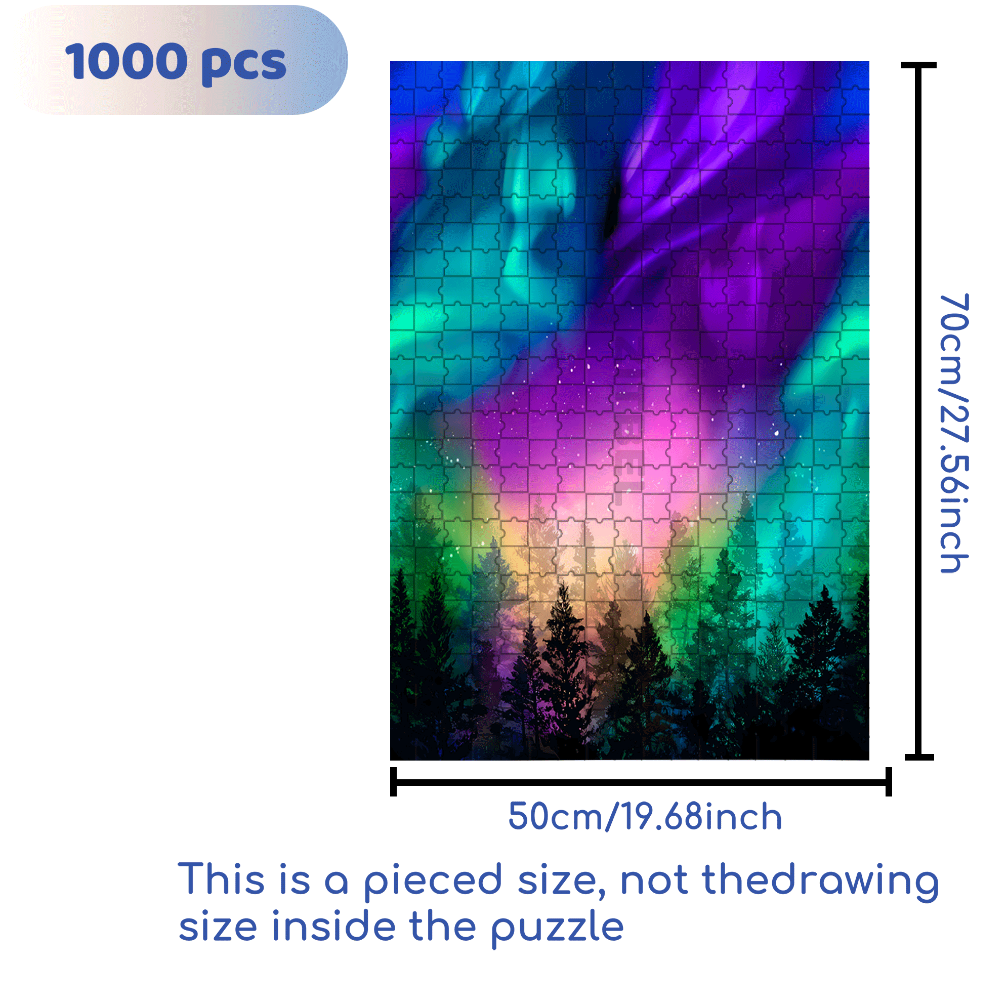 Timeless Treasures Aurora 500pcs/1000pcs Jigsaw Puzzle, Scratch-Resistant, Interactive Family Game & Brain-Boosting DIY Decor, Perfect for Halloween, Christmas & New Year Gifts, Family Puzzle Game