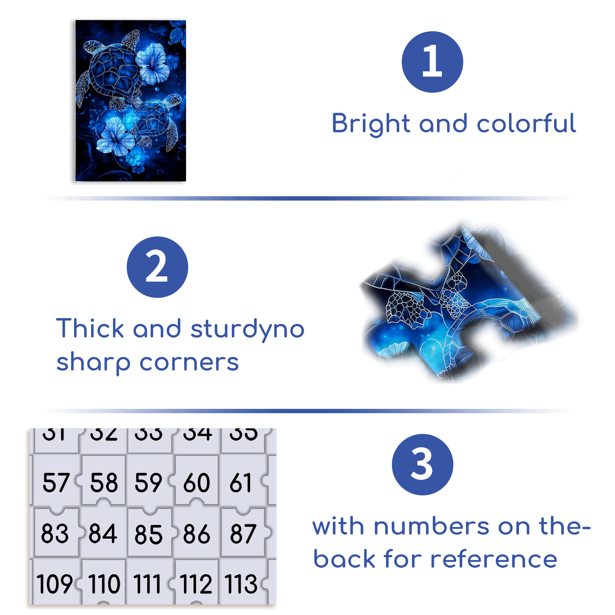 Turtle & Flower 500pcs/1000pcs Jigsaw Puzzle, Scratch-Resistant, Interactive Family Game & Brain-Boosting DIY Decor, Perfect for Halloween, Christmas & New Year Gifts, Family Puzzle Game