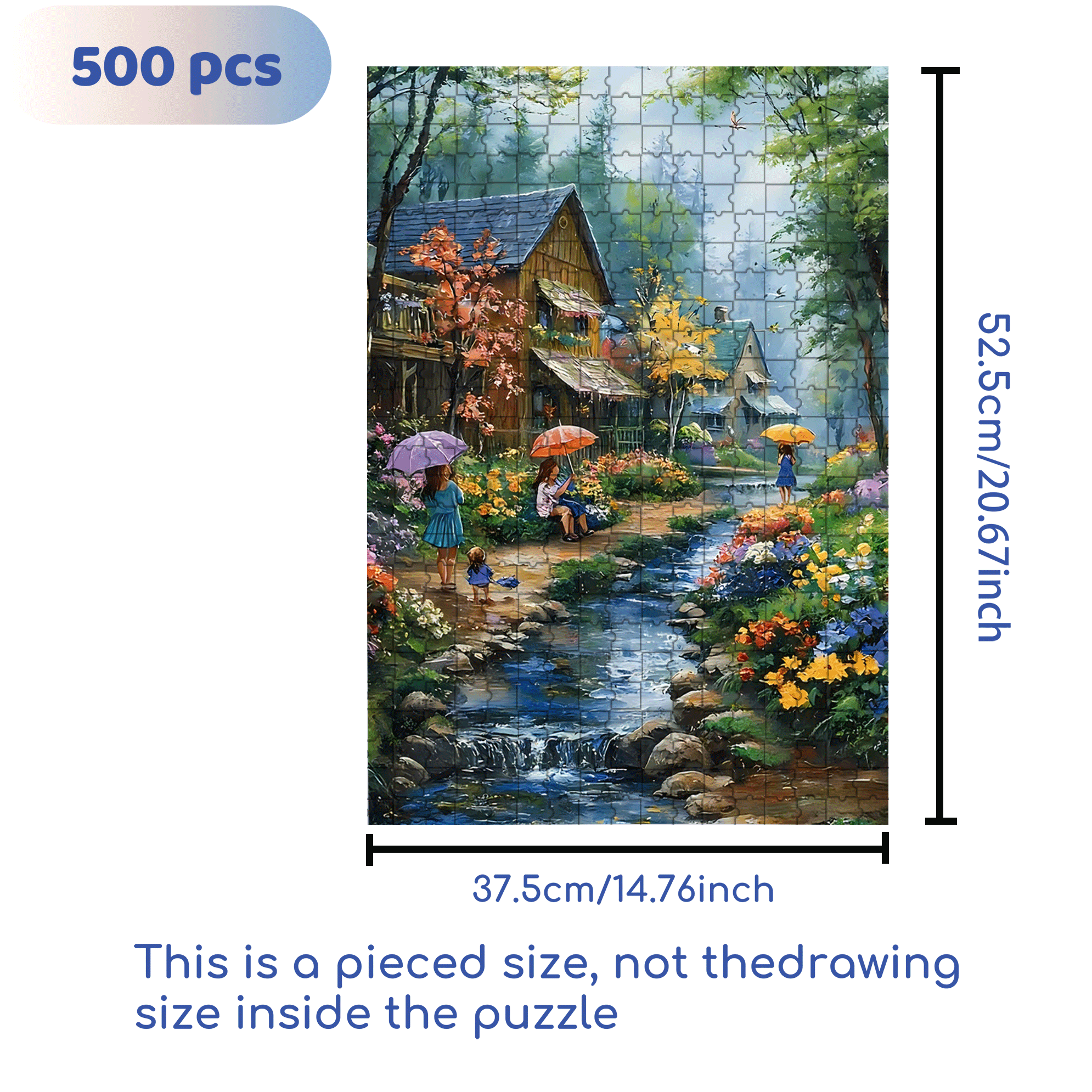 Valley of Flowers 500pcs/1000pcs Jigsaw Puzzle, Scratch-Resistant, Interactive Family Game & Brain-Boosting DIY Decor, Perfect for Halloween, Christmas & New Year Gifts, Family Puzzle Game