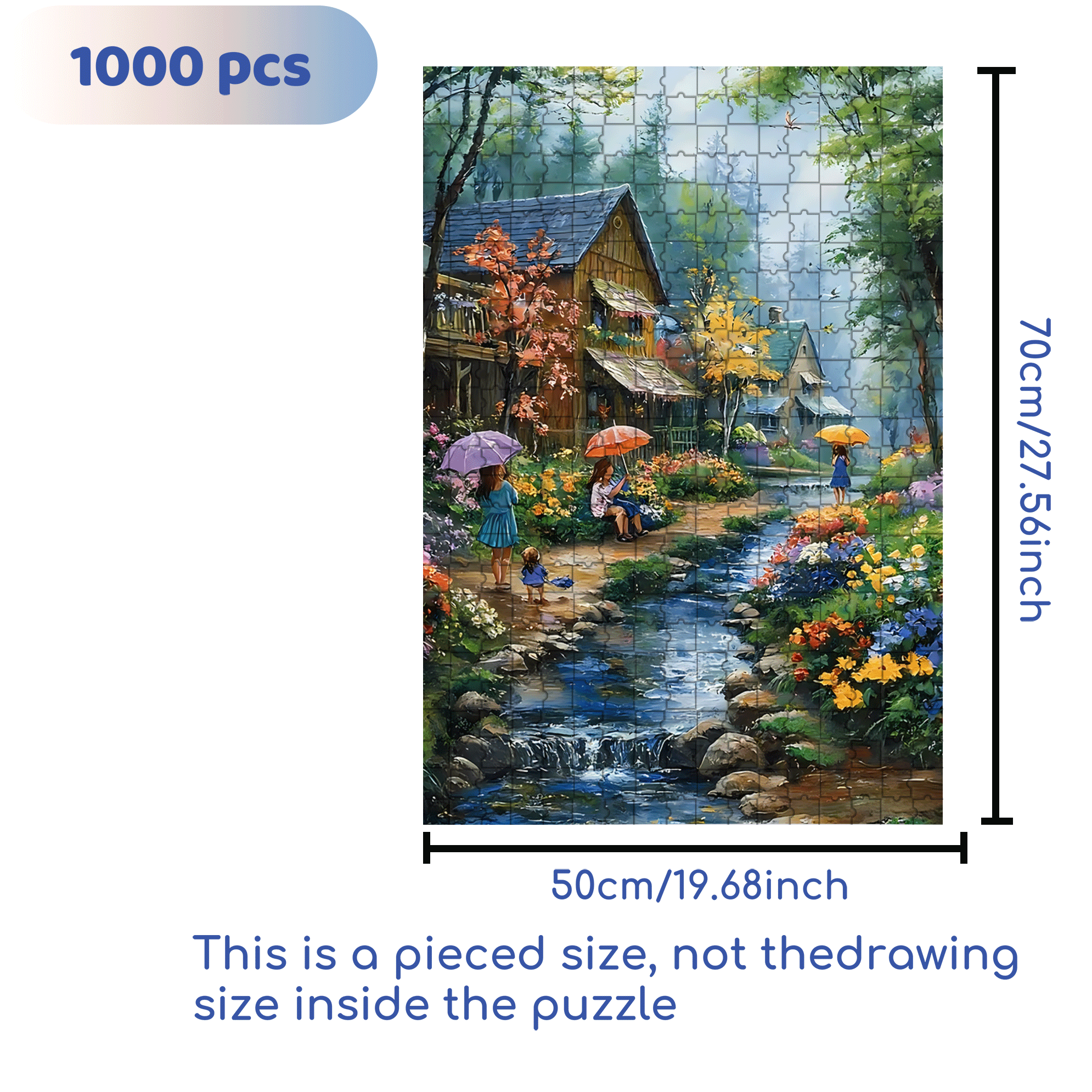 Valley of Flowers 500pcs/1000pcs Jigsaw Puzzle, Scratch-Resistant, Interactive Family Game & Brain-Boosting DIY Decor, Perfect for Halloween, Christmas & New Year Gifts, Family Puzzle Game