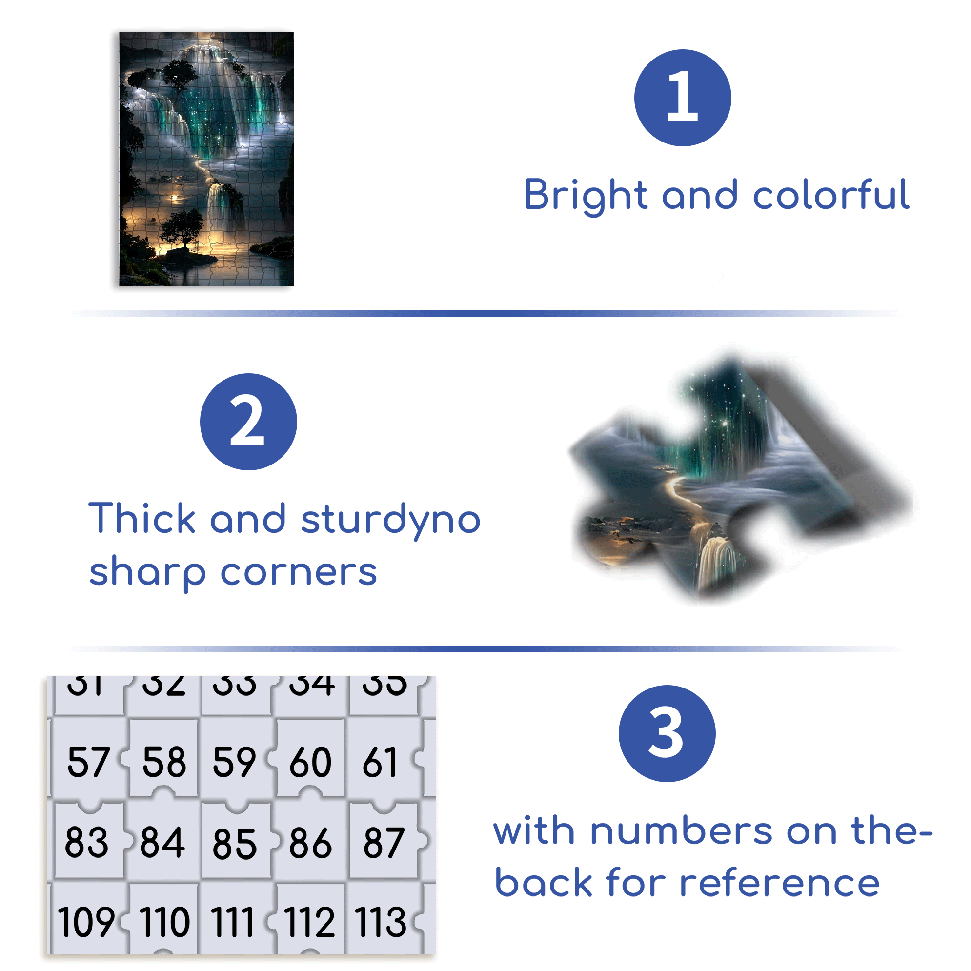 Waterfall wallpaper 500pcs/1000pcs Jigsaw Puzzle, Scratch-Resistant, Interactive Family Game & Brain-Boosting DIY Decor, Perfect for Halloween, Christmas & New Year Gifts, Family Puzzle Game